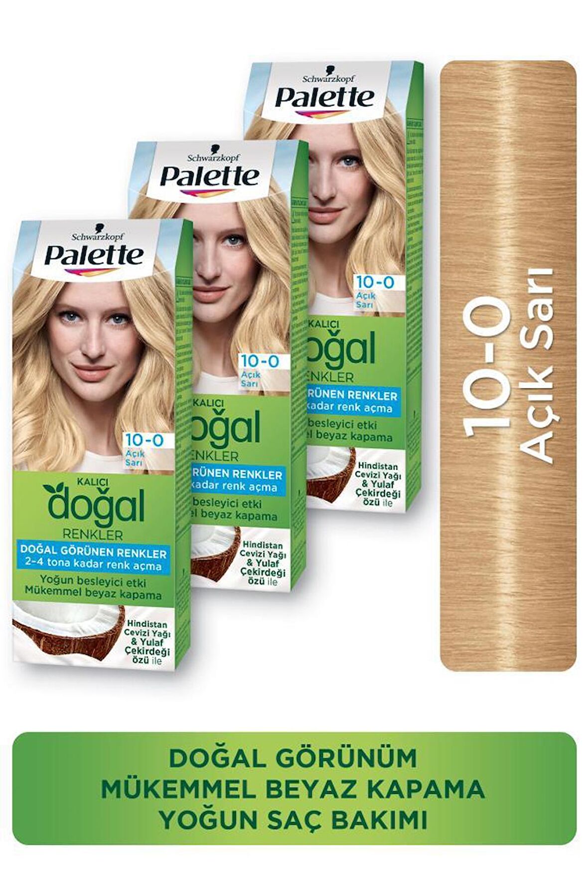 Palette Kalıcı Doğal Renkler Saç Boyası 10-0 Açık Papatya X 3 Adet