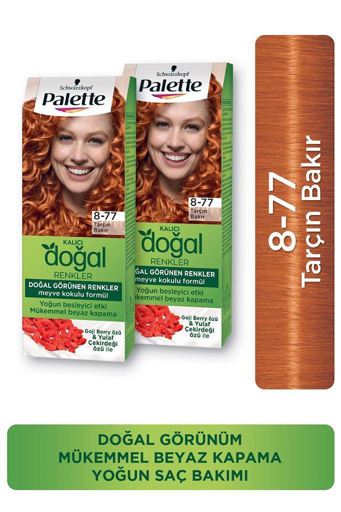 Palette Kalıcı Doğal Renkler 8-77 Tarçın Bakır x 2 Adet