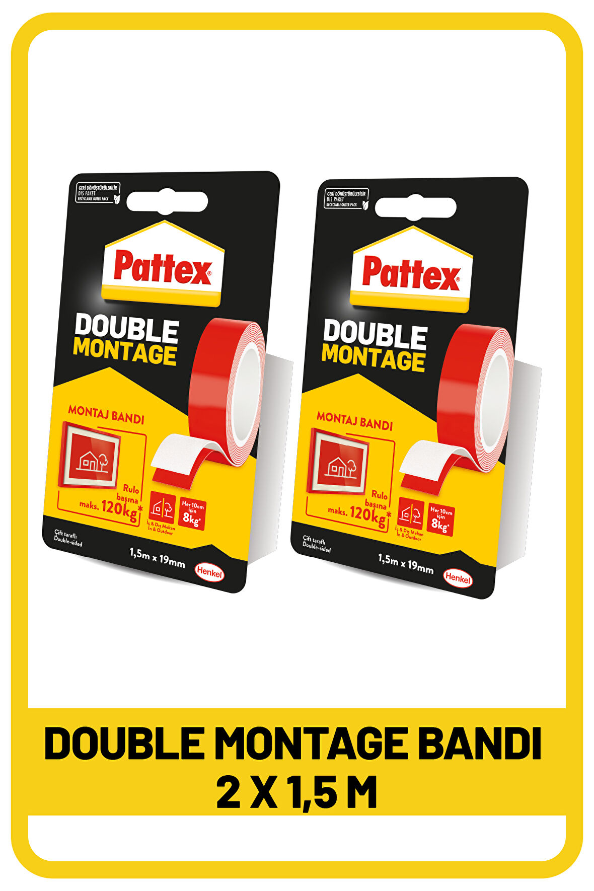Pattex Tape---Double Montaj 120 kg x 2 Adet