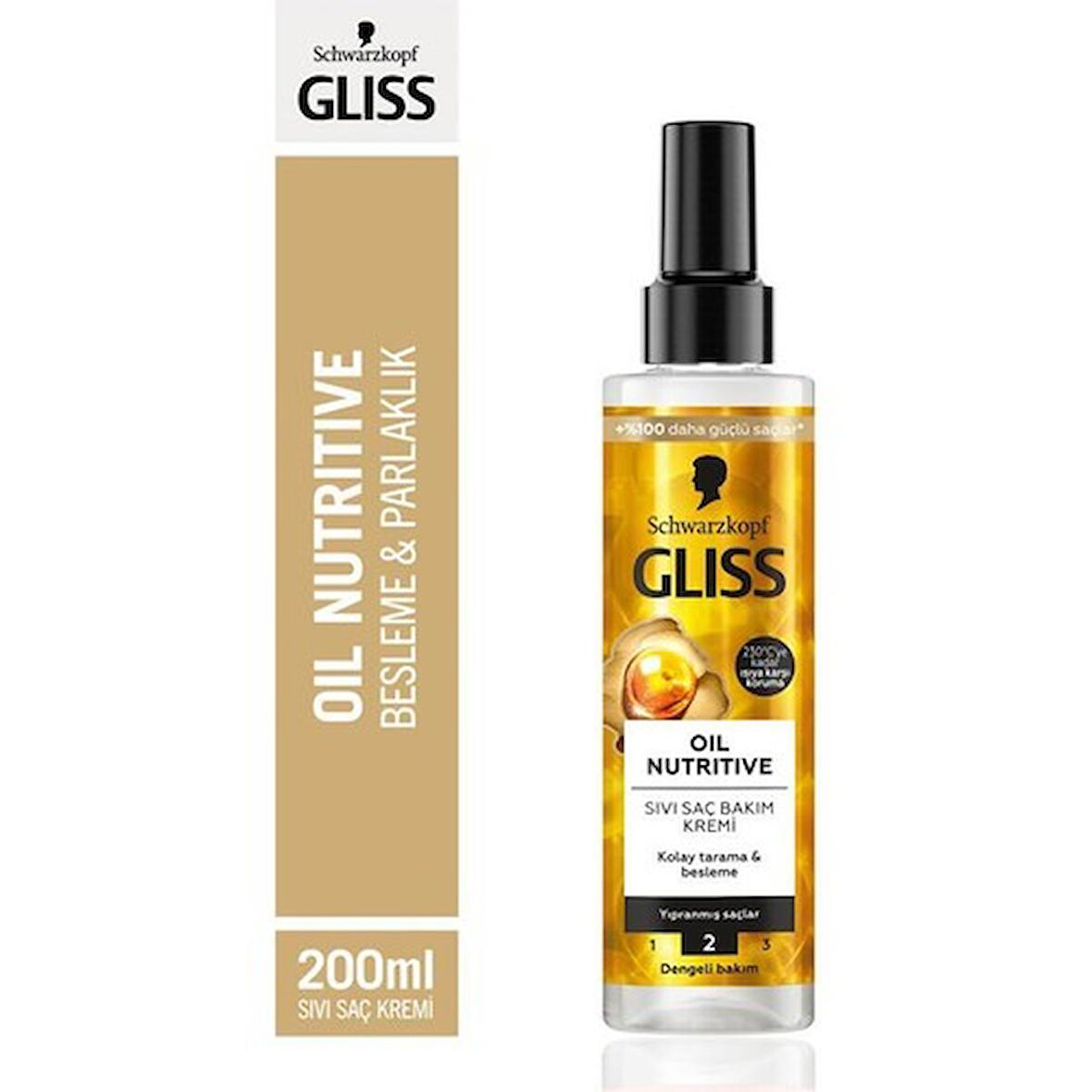 Gliss Oil Nutritive Sıvı Saç Kremi 200ml x 3'lü Set