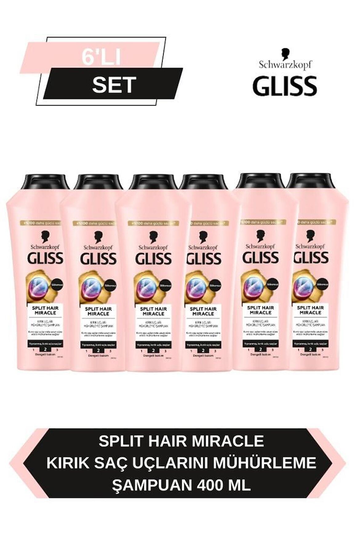 Gliss Split Hair Miracle Şampuan 400 Ml x 6 Adet