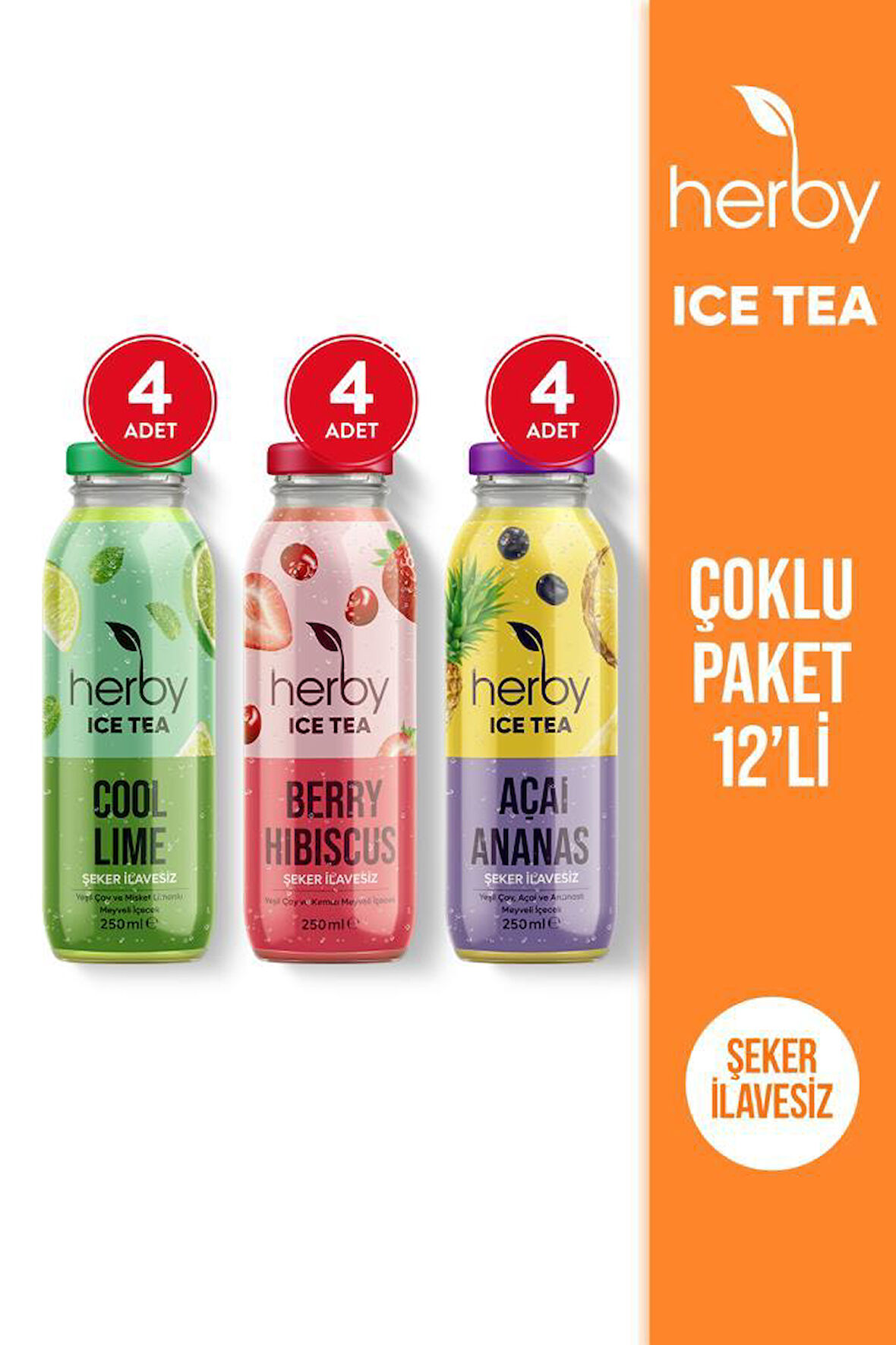 Ice Tea Soğuk Çay Şeker İlavesiz Deneme Paketi 250 ml x 12