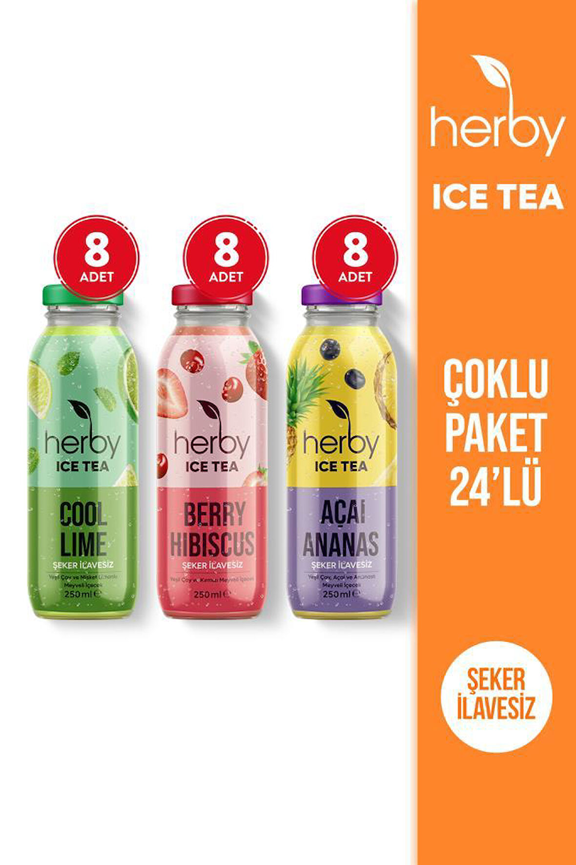 Ice Tea Soğuk Çay Şeker İlavesiz Deneme Paketi 250 ml x 24