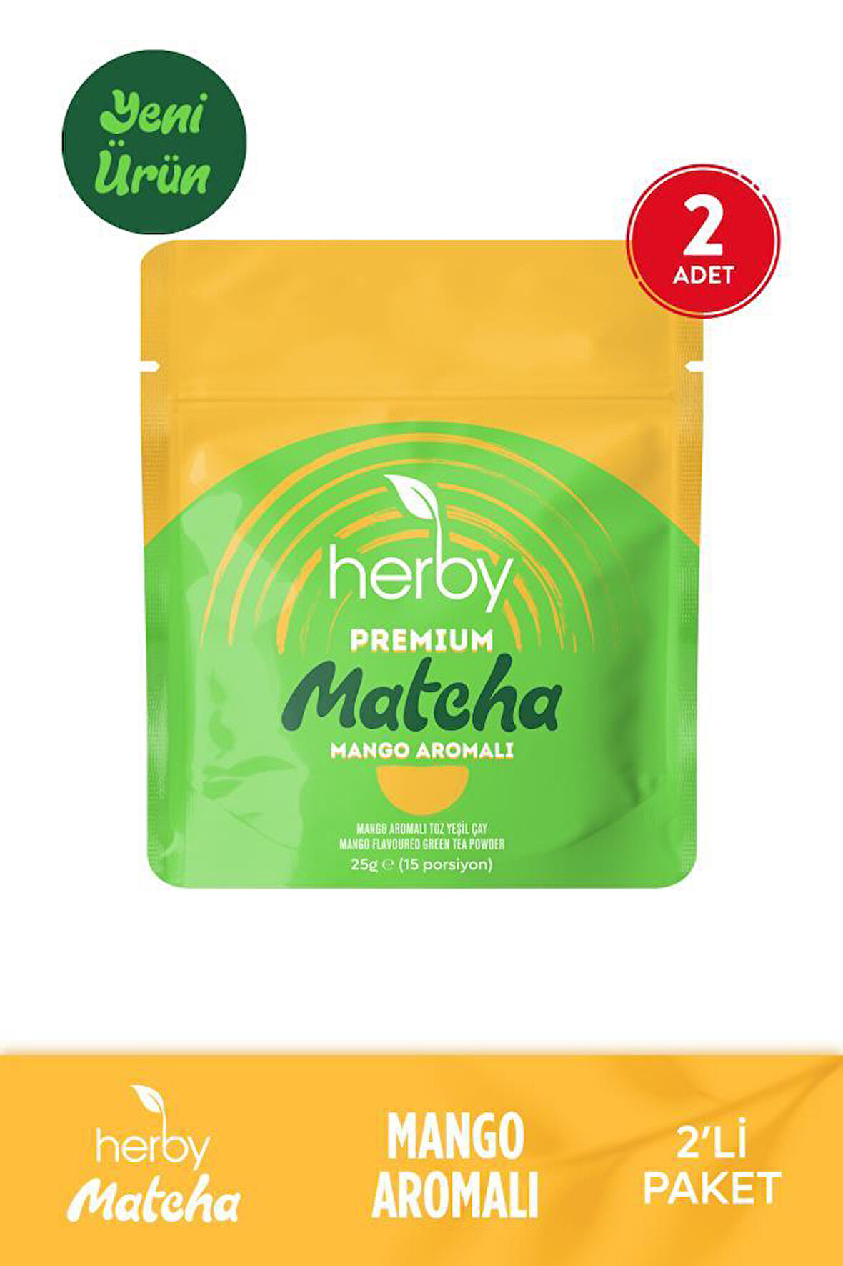 Herby Premium Matcha Mango Aromalı 2'li