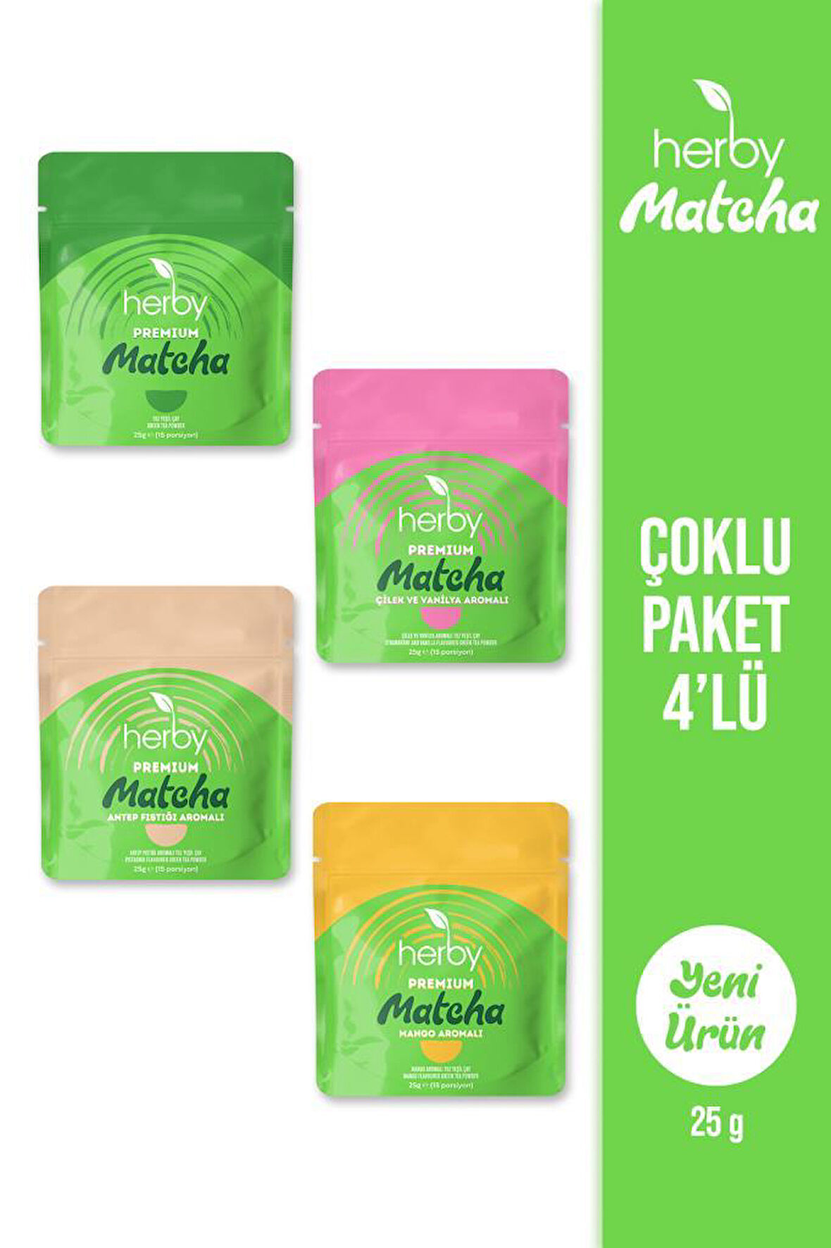 Herby Premium Matcha 4'lü Deneme Paketi
