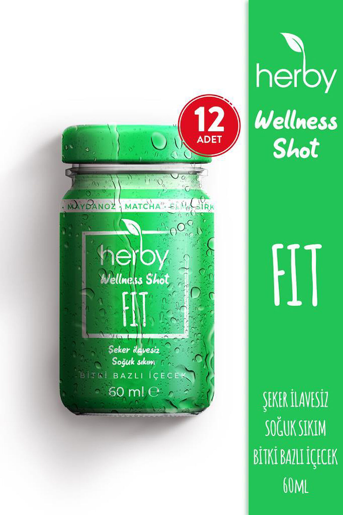 Fit Matcha Shot 12'li Paket Formda Kal Bitki Bazlı İçecek 60 ml