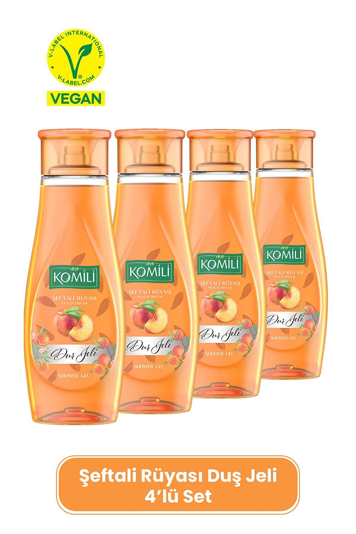 Şeftali Rüyası Vegan Duş Jeli 4'lü Set - Şeftali Ve Yaz Meyveleri Kokulu - 4 X 500 ML