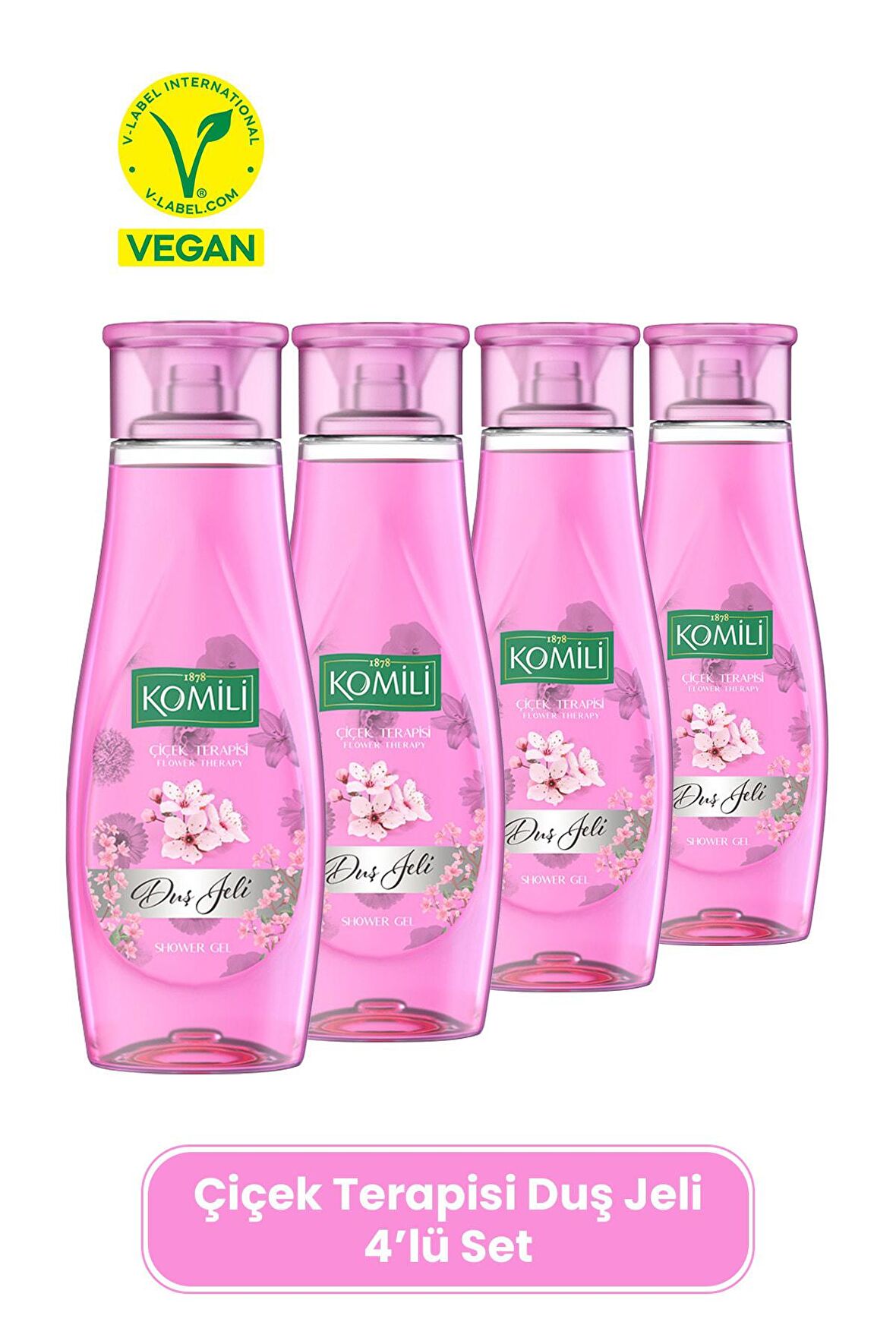 Çiçek Terapisi Vegan Duş Jeli 4'lü Set - Bahar Çiçekleri Kokulu - 4 X 500 ML