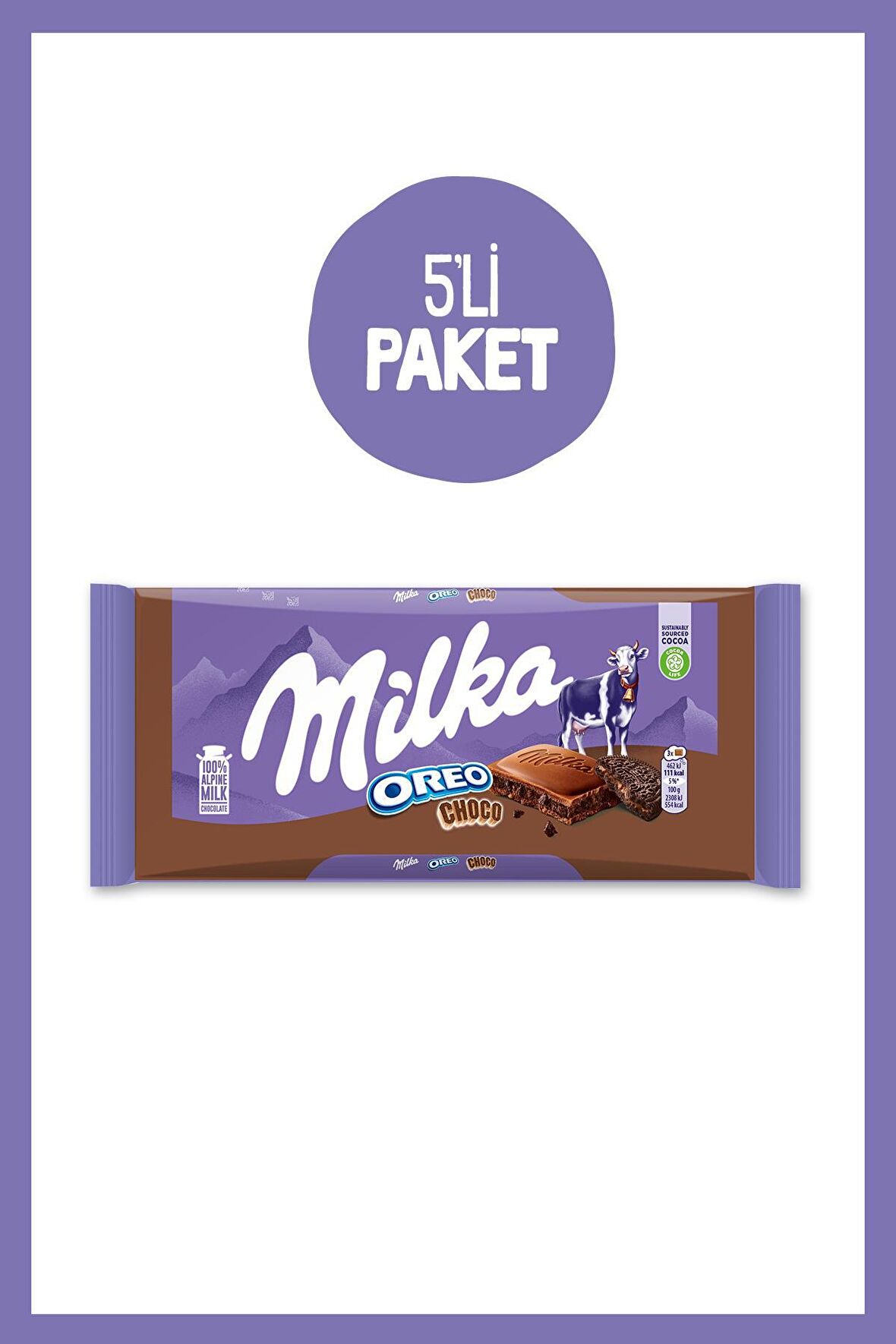 Milka Tablet Oreo Choco 100 gr 5'li Set 