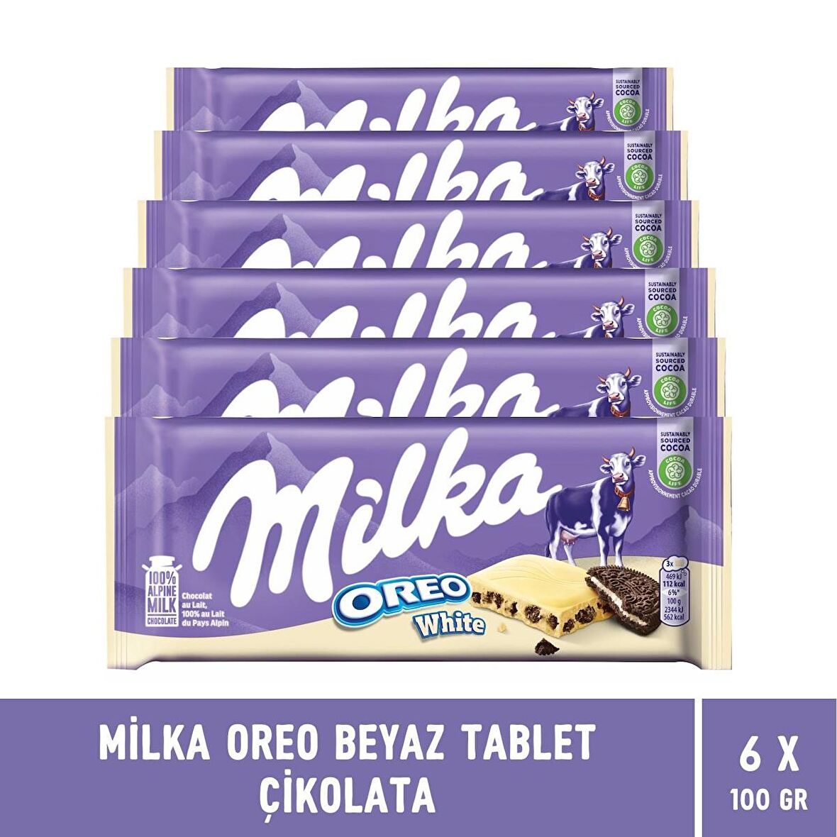 Milka Oreo Beyaz Tablet Çikolata 100 gr - 6 Adet