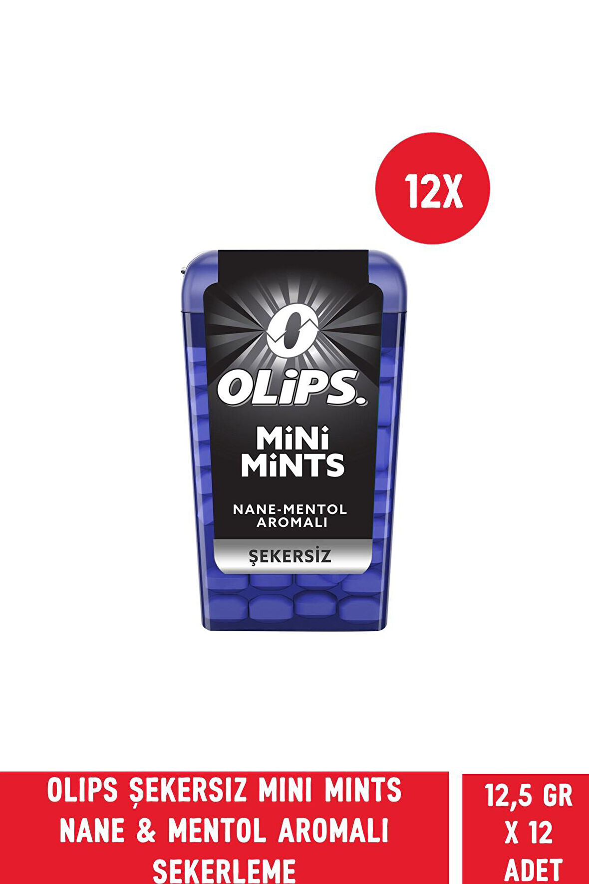 Olips Mini Mints Şekersiz Nane & Mentol Aromalı Şekerleme 12,5 gr - 12 Adet