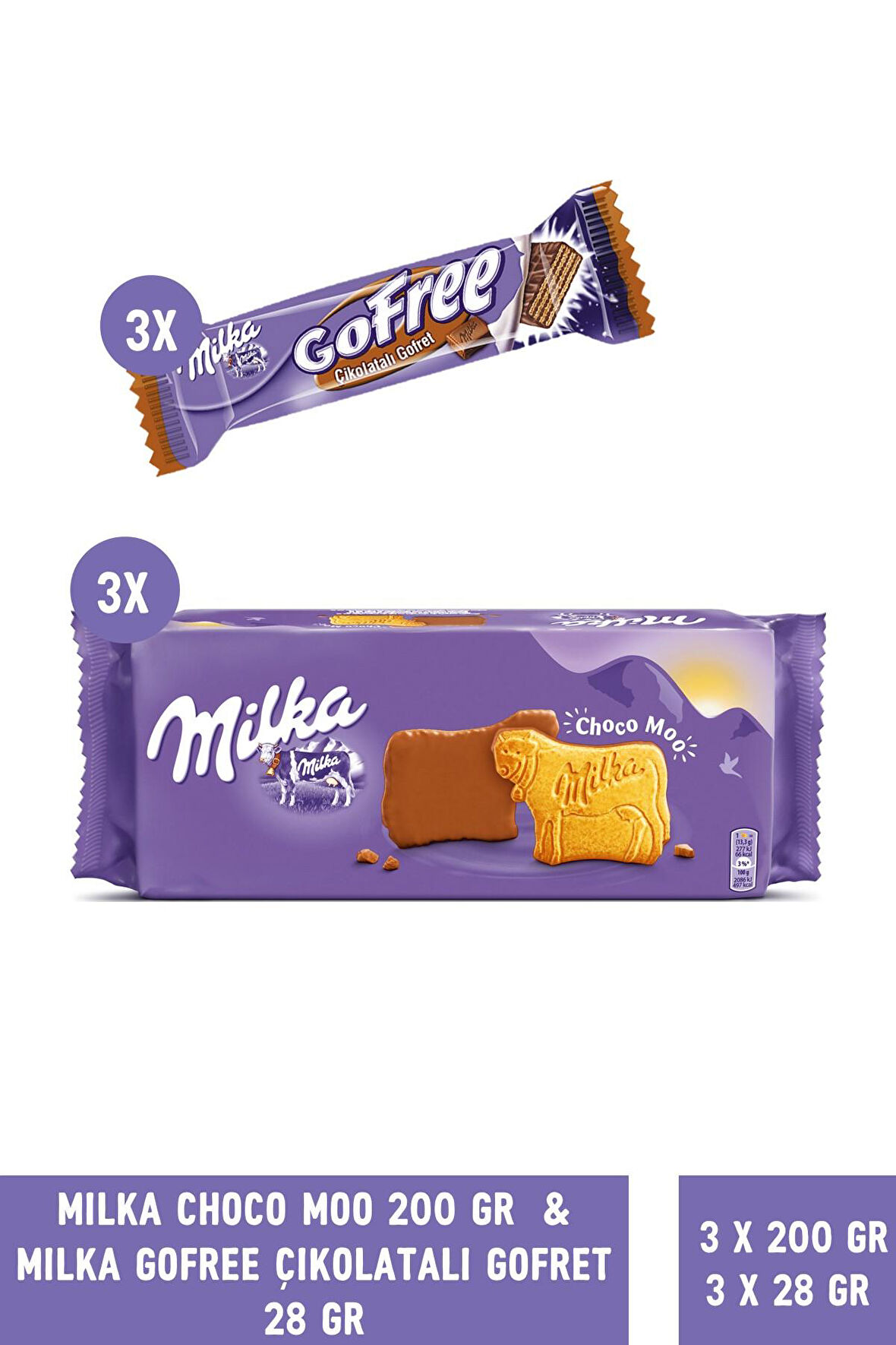 Milka Choco Moo - 3 Adet & Milka Gofree 3 Adet