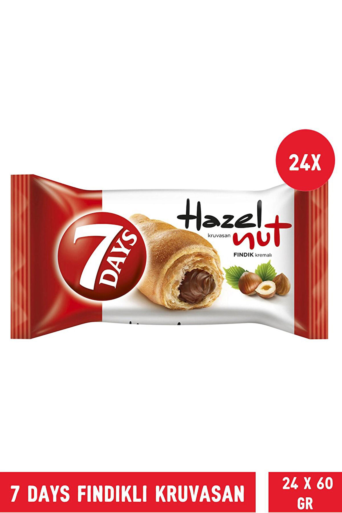 7 Days Fındıklı  Kruvasan 60 gr - 24 Adet