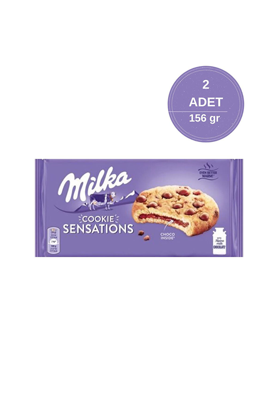 Milka Sensations Choco Cookie Damla Çikolata ve Dolgulu Biküvi 156 gr - 2 Adet