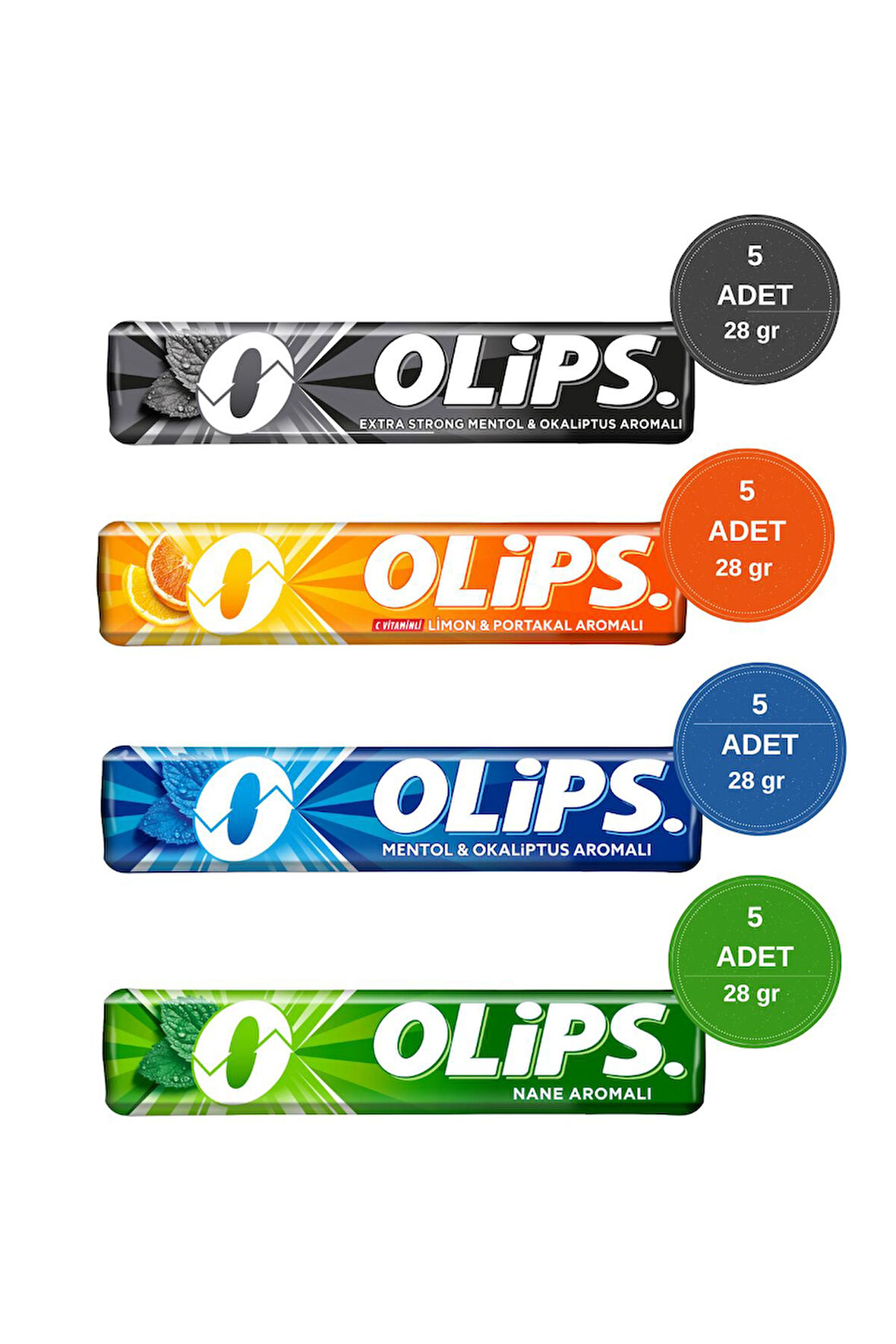 Olips Stick Karışık Şeker Paketi 28gr - 20 Adet