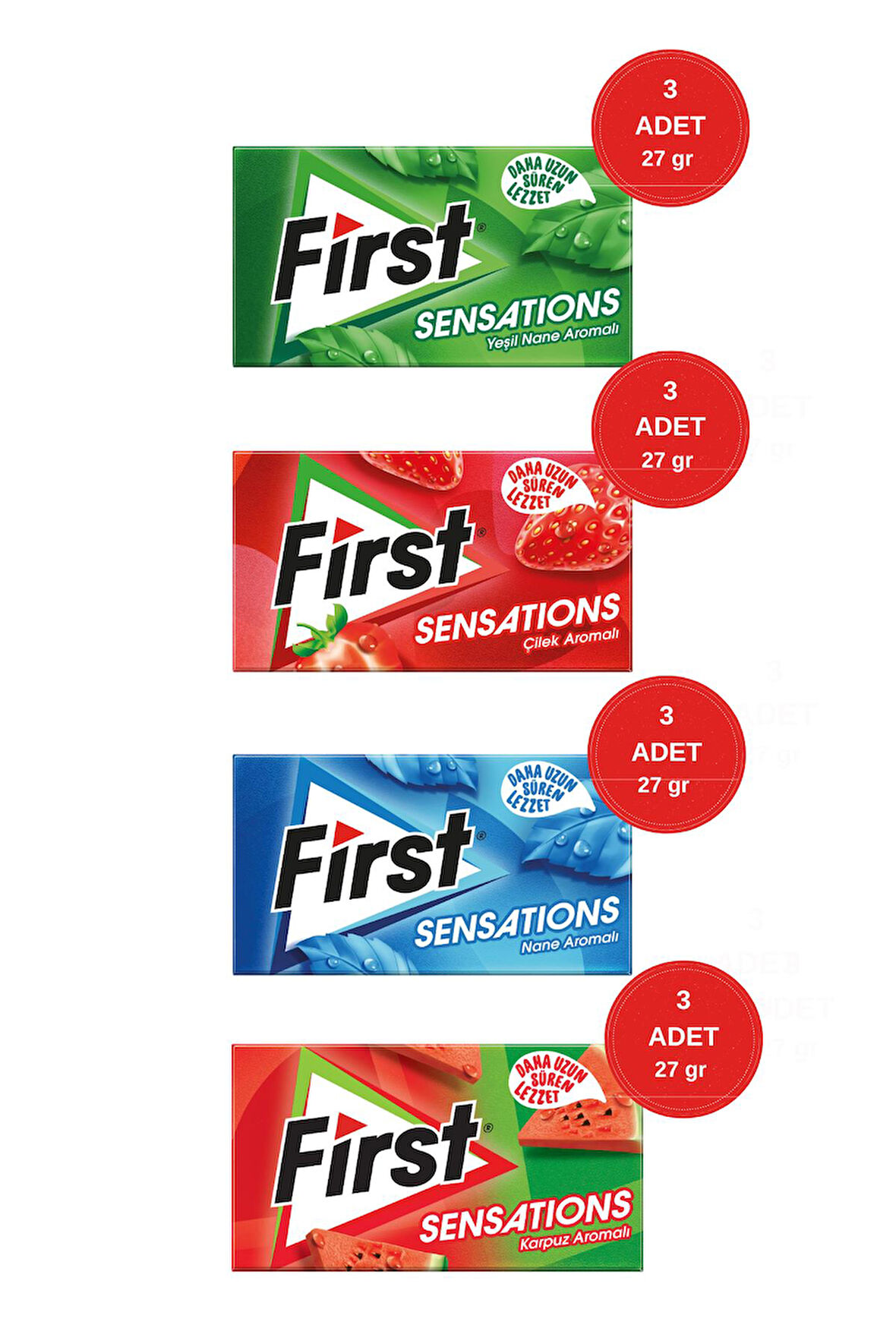 First Sensations Sakız Çeşitleri 27gr - 12 Adet 