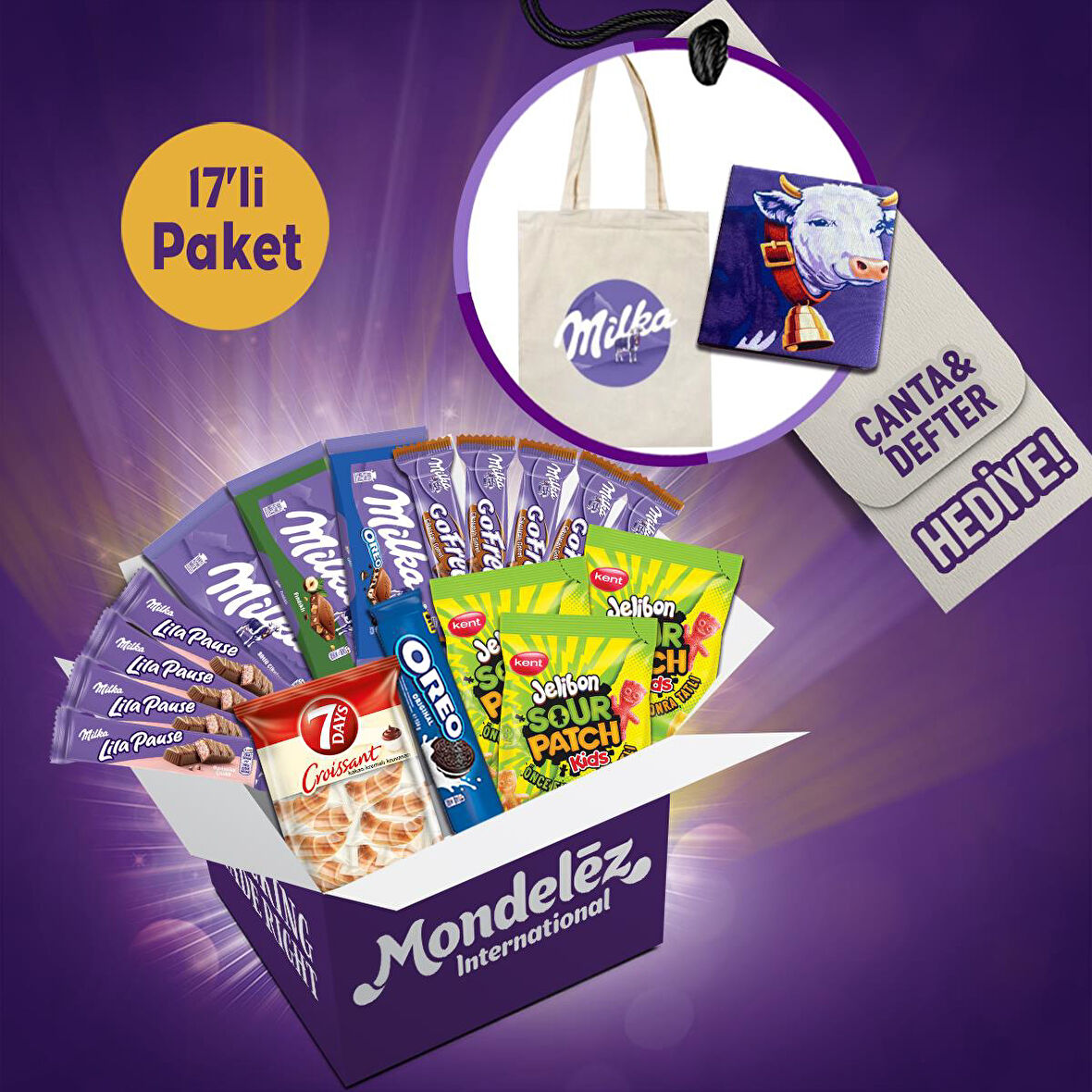 Atıştırmalık All Star Paketi (Milka Defter ve Milka Bez Çanta Hediyeli)