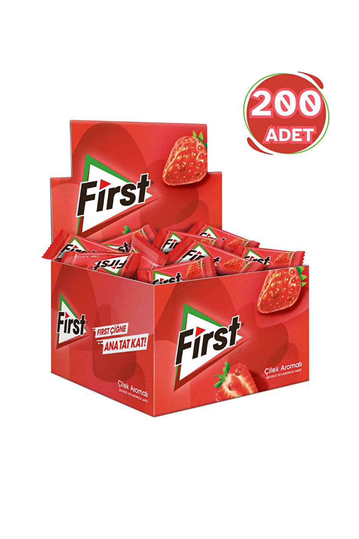 First Çilek Aromalı Sakız 200 x 1,7G 