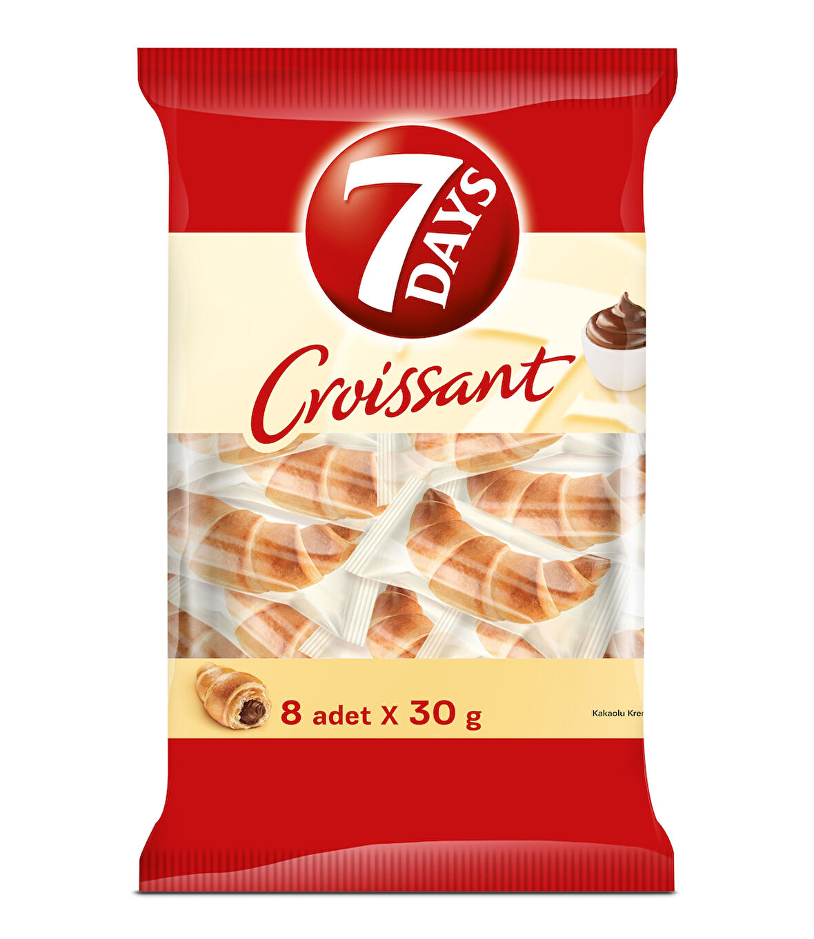 7Days Kakao Kremalı Kruvasan 8'li Paket 30G x 6 Adet (8 x 6= 48 Adet)
