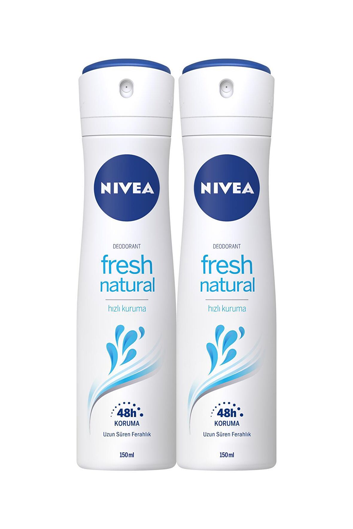 Nivea Fresh Natural Antiperspirant Ter Önleyici Leke Yapmayan Kadın Sprey Deodorant 150 ml x 2