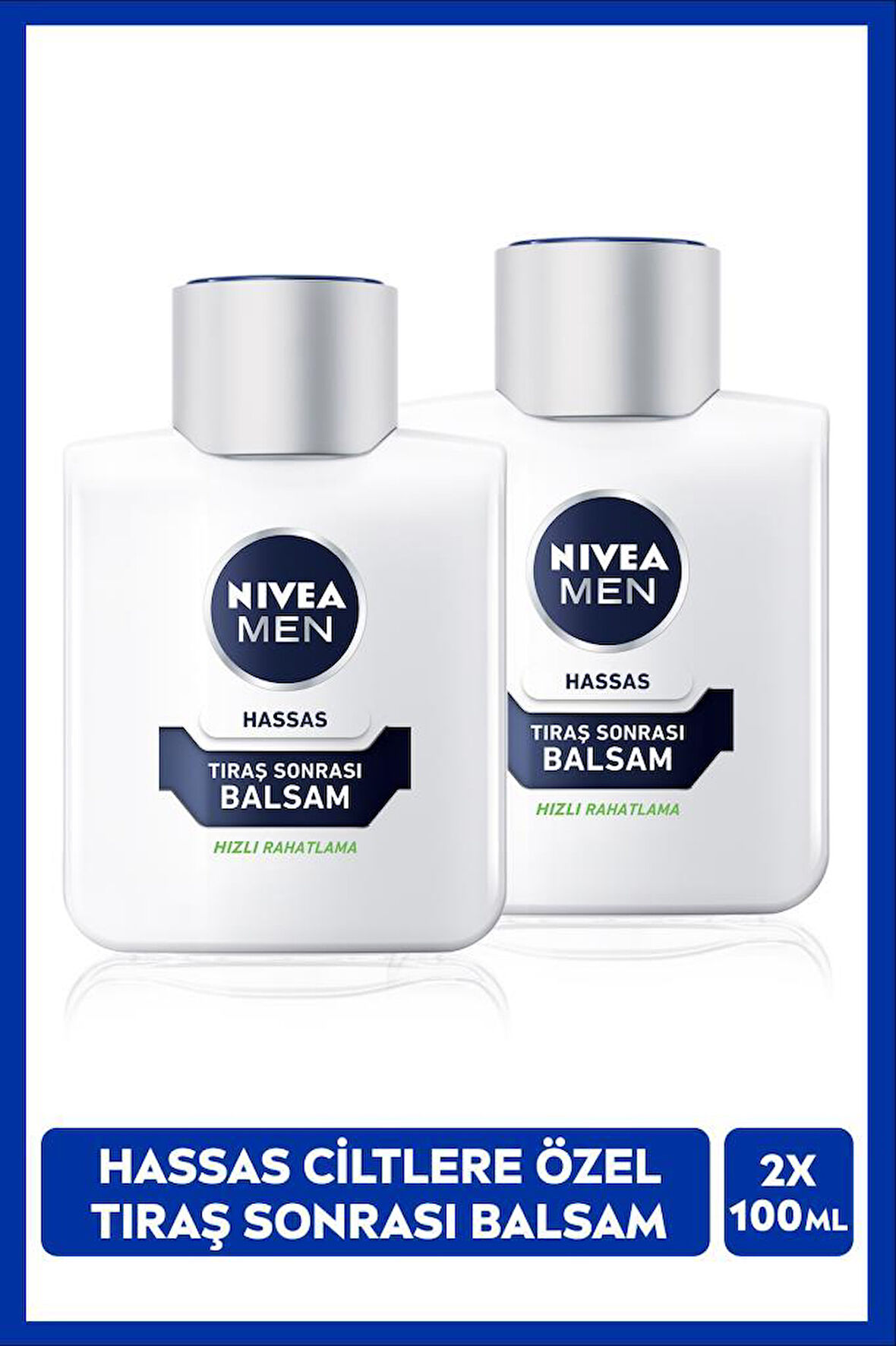 MEN Erkek Hassas Cilt Tıraş Sonrası Balsam 100ml, Alkolsüz, Tahriş ve Kızarıklık Karşıtı, X2 Adet