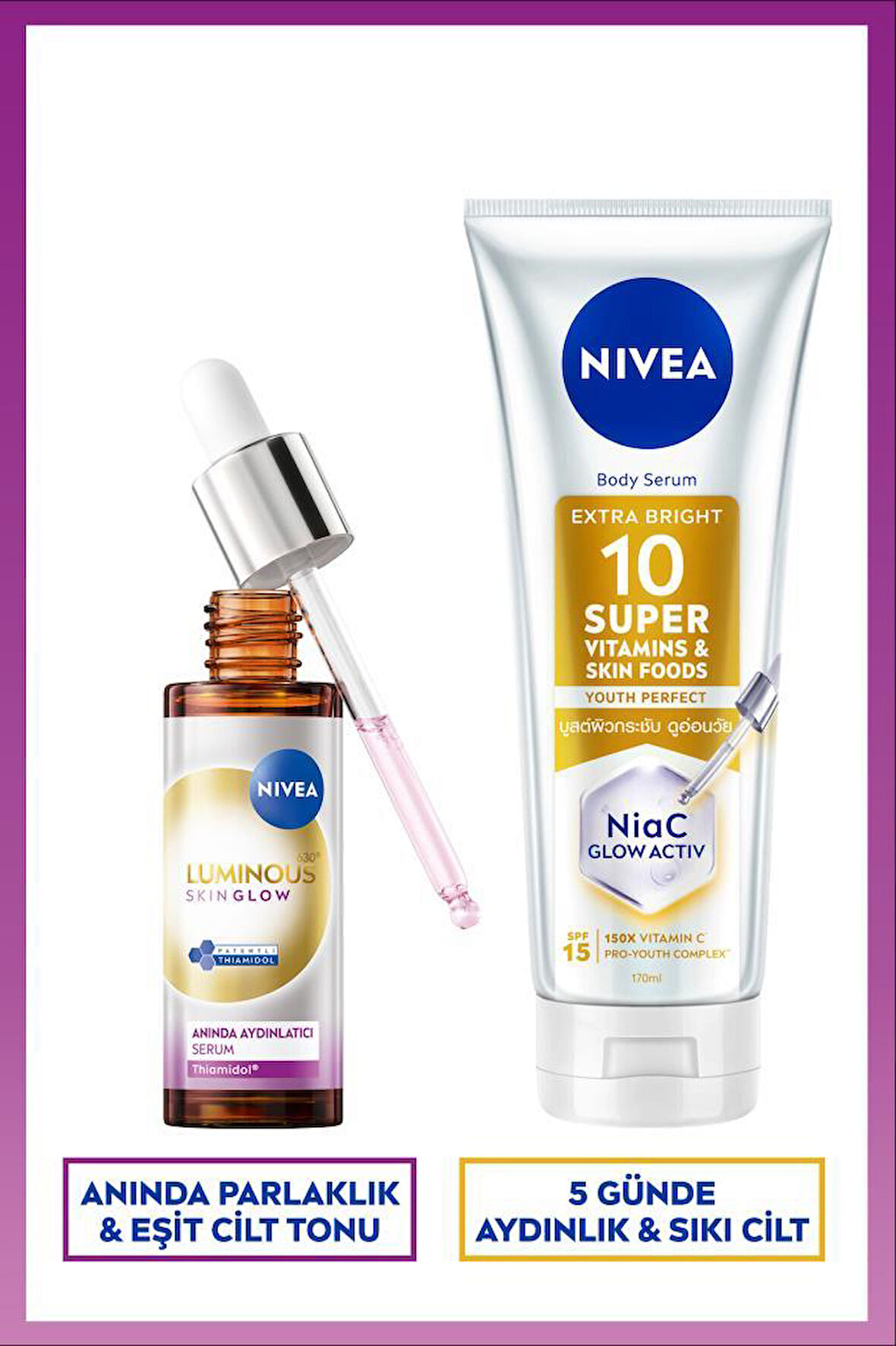 Luminous630 Skin Glow Aydınlatıcı Cilt Serumu 30ml ve Super10 Aydınlatıcı, Nemlendirici Losyon 170ml