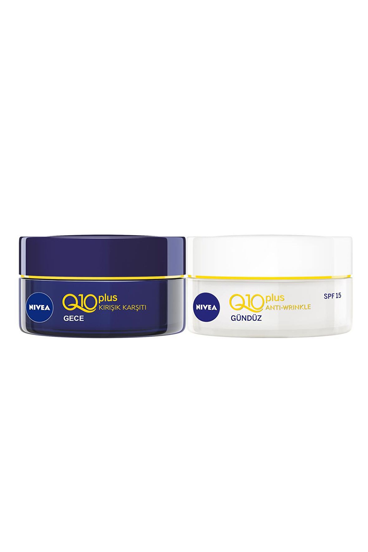 Nivea Q10 Power Kırışıklık Karşıtı Gündüz Bakım Kremi, SPF15,50ml ve Q10 Power Gece Bakım Kremi 50ml