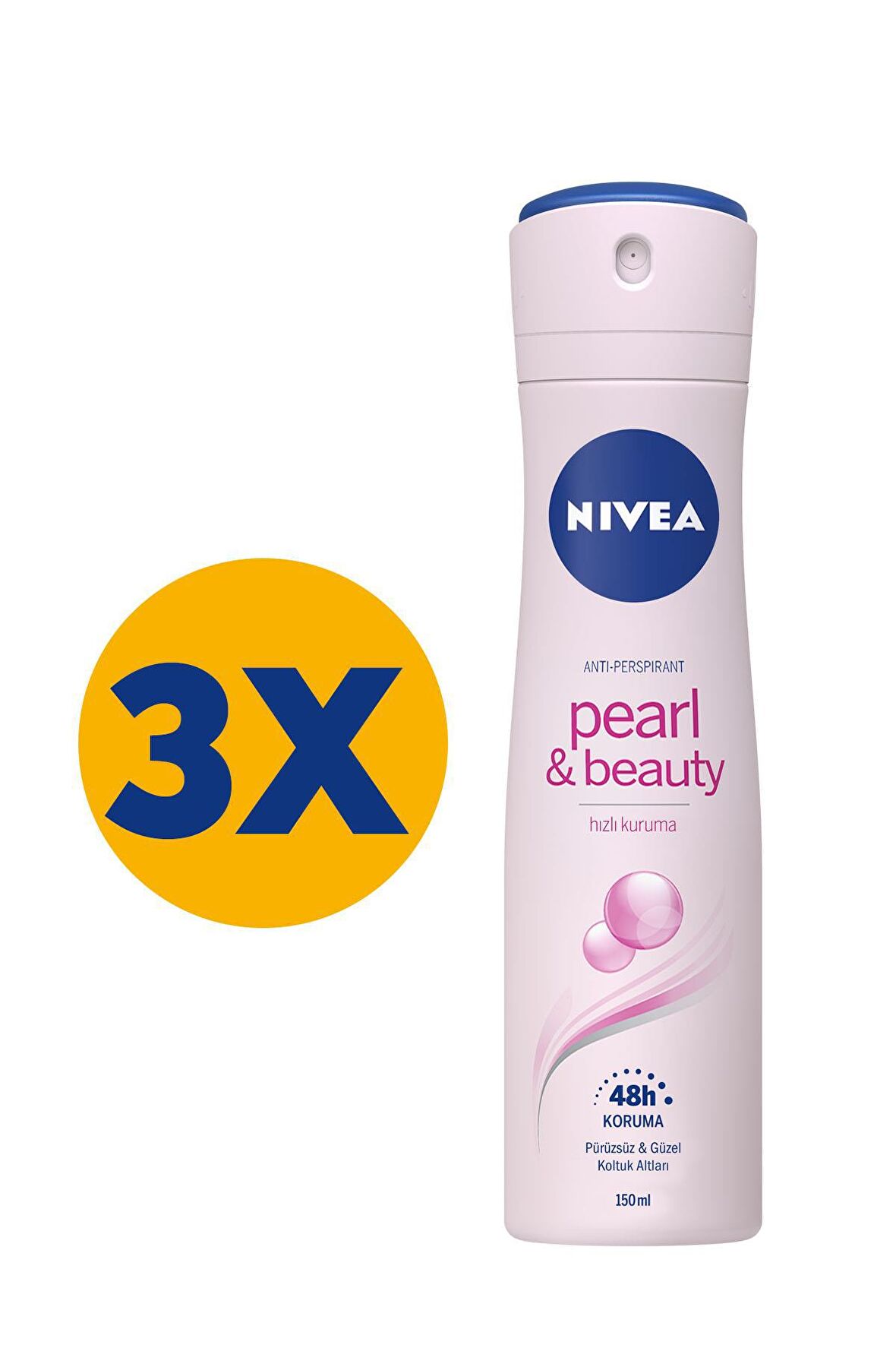 Nivea Pearl & Beauty Antiperspirant Kadın Sprey Deodorant 150 ml x 3