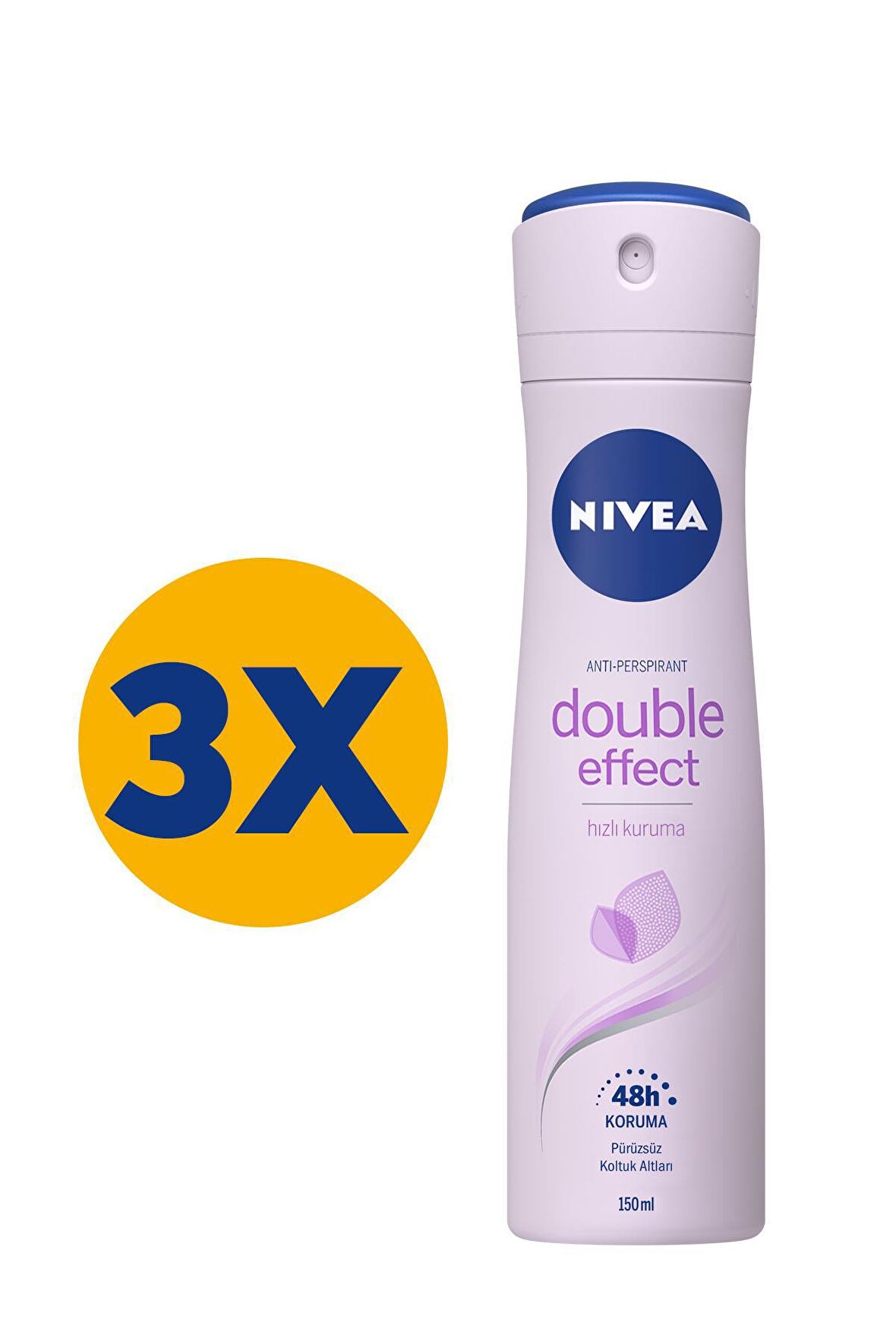 Nivea Double Effect Antiperspirant Kadın Sprey Deodorant 150 ml x 3