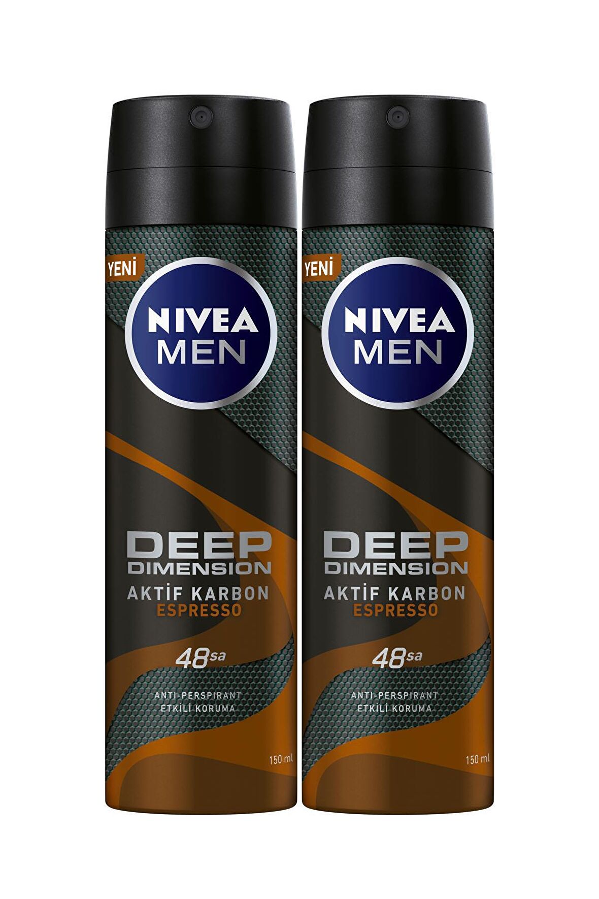 Nivea Deep Dimension Espresso Antiperspirant Erkek Sprey Deodorant 150 ml x 2