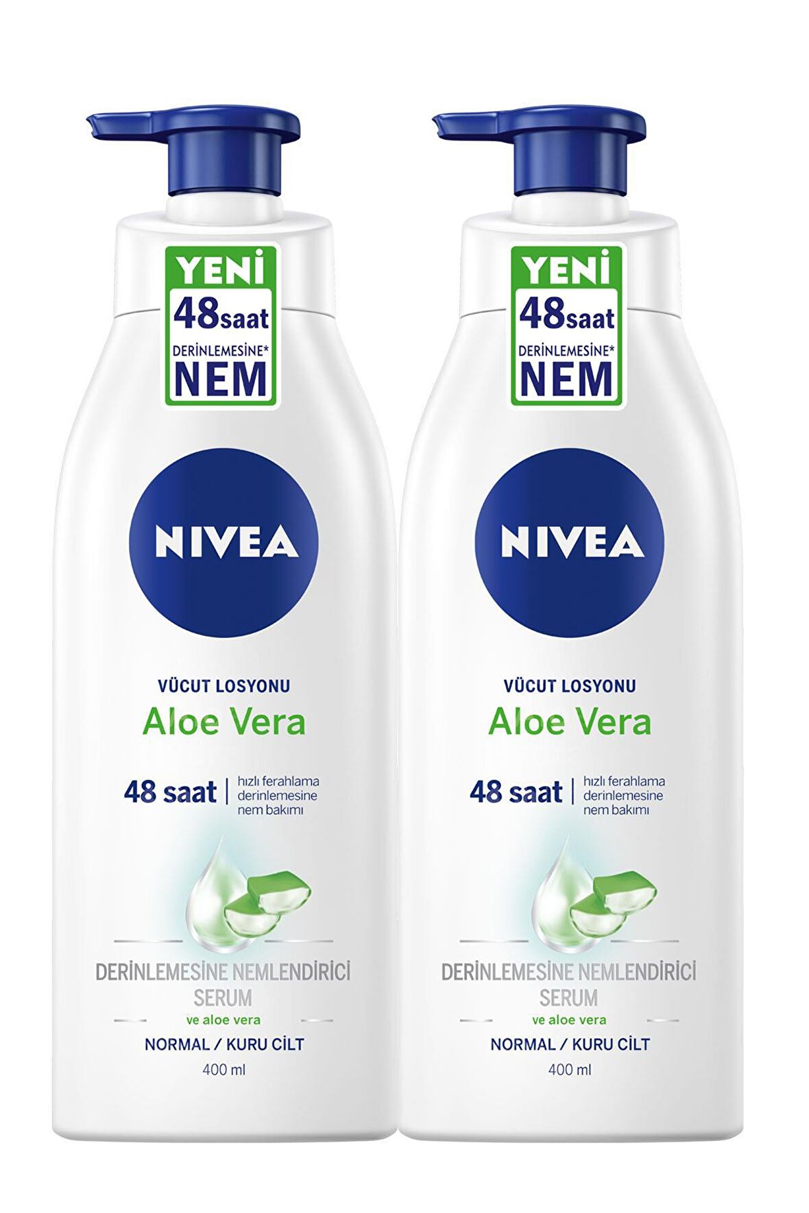 Nivea Nemlendirici Kuru Cilt ve Normal Cilt için  Vücut Losyonu 2x400 ml 