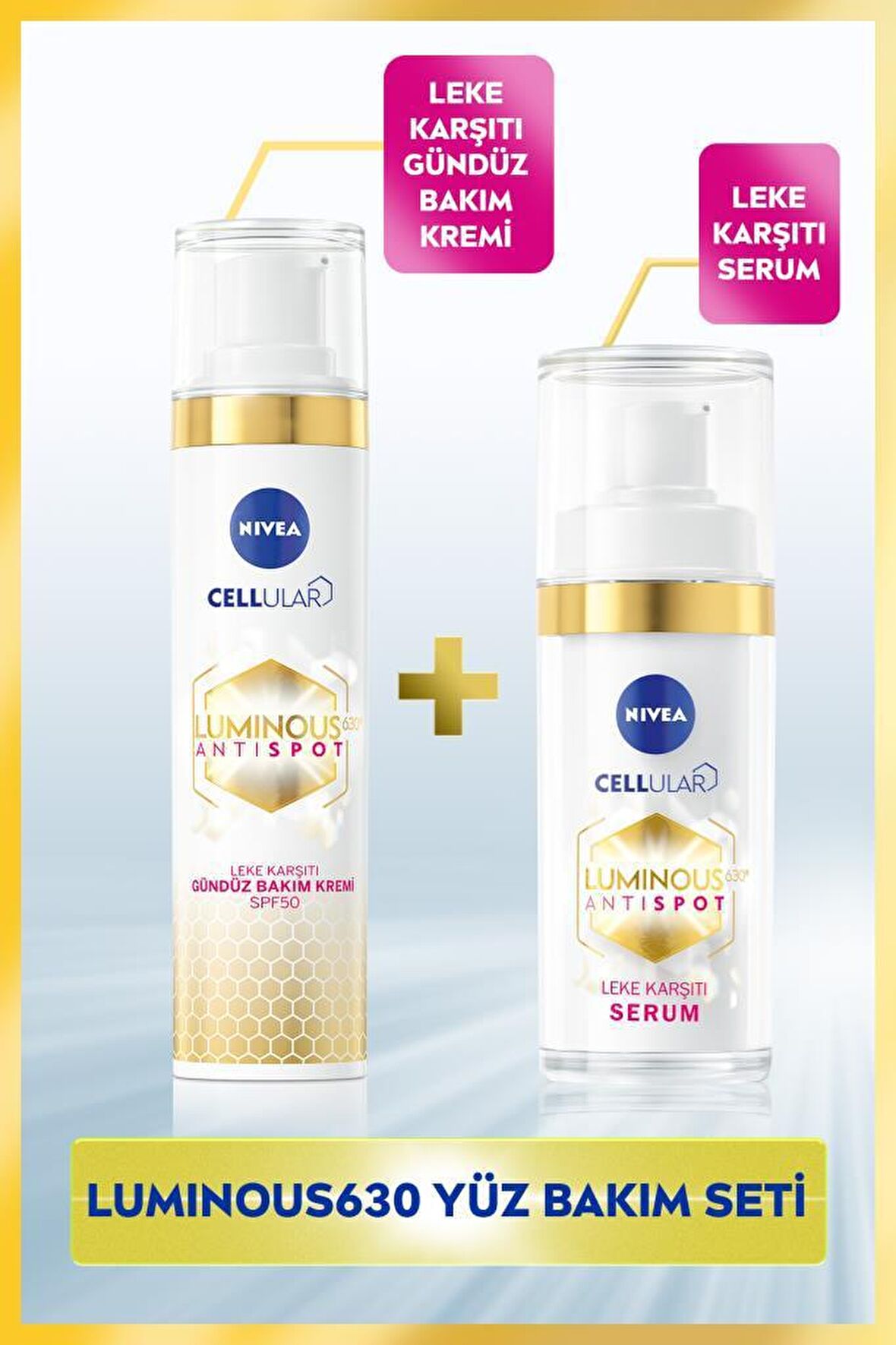 Nivea Tüm Cilt Tipleri İçin Leke Karşıtı Gündüz Leke Krem-Serum 2'li Bakım Seti  30-40 ml 