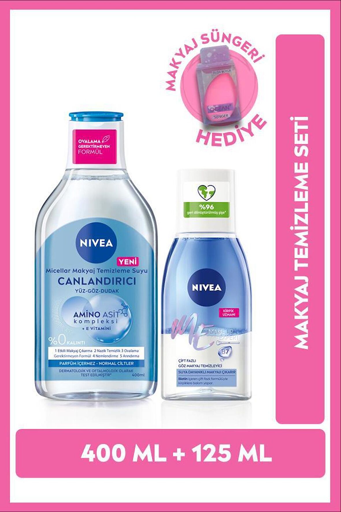 NIVEA Micellar Makyaj Temizleme Suyu 400 ml Normal Ciltler,Göz Makyaj Temizleyici