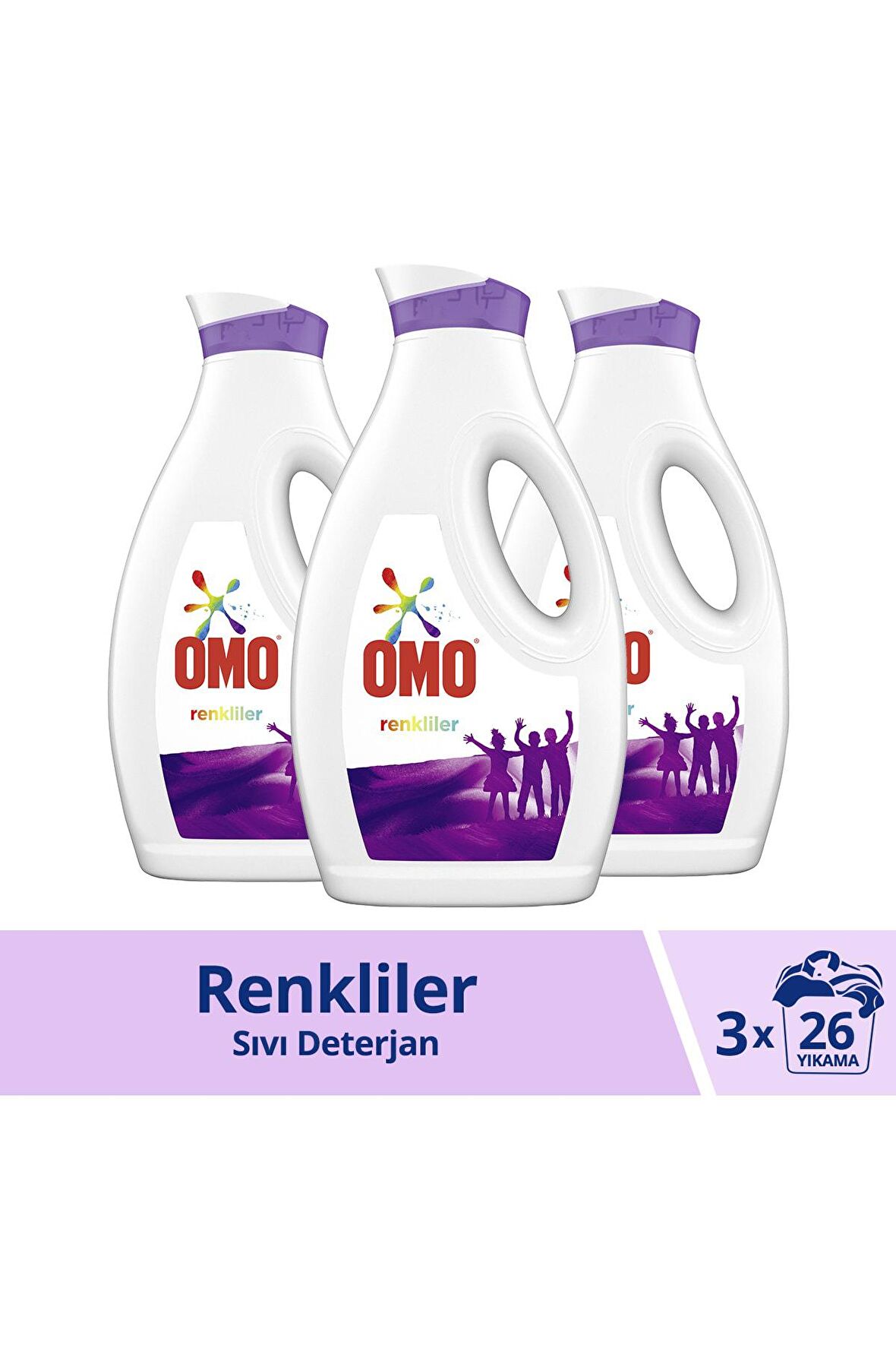 Omo Renkliler için Sıvı Çamaşır Deterjanı 26 Yıkama 3 x 1690 ML