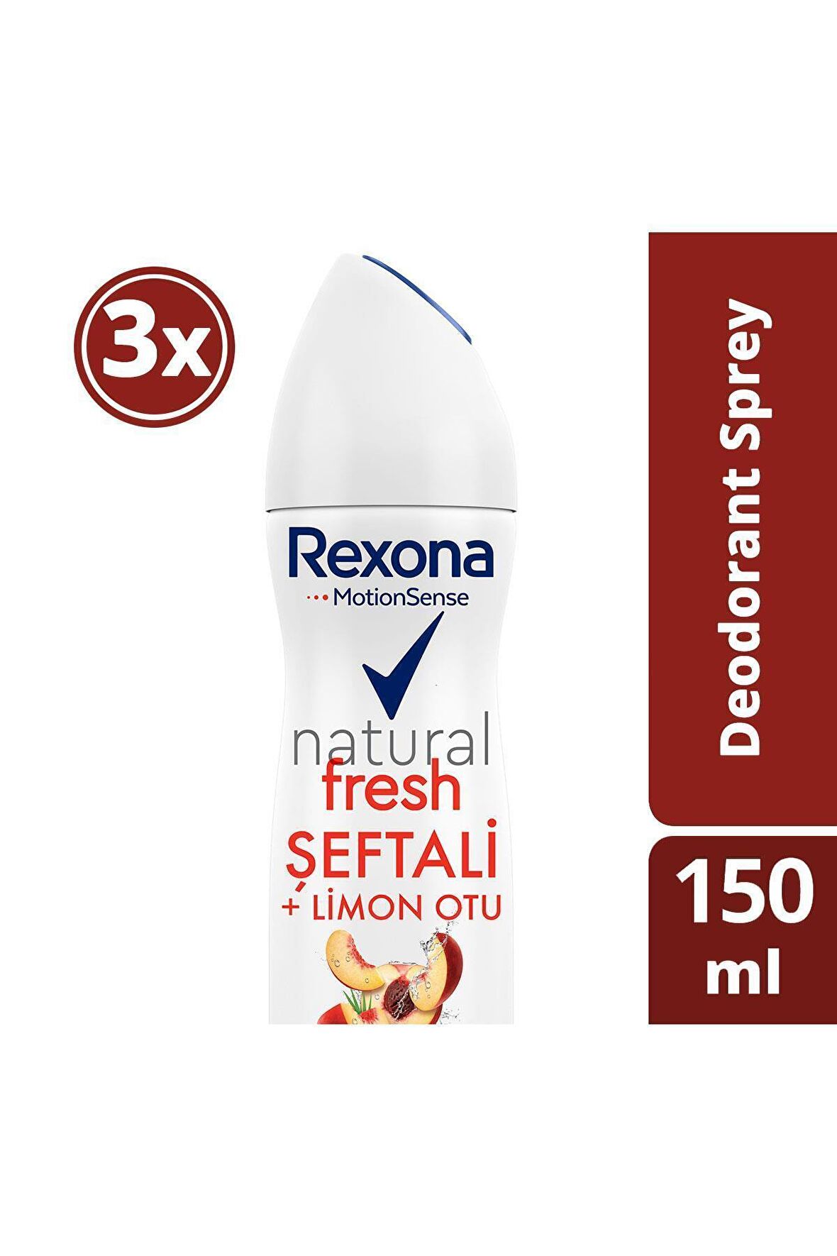 Natural Fresh Şeftali Ve Limon Otu Kadın Deodorant Sprey 150 ml x3