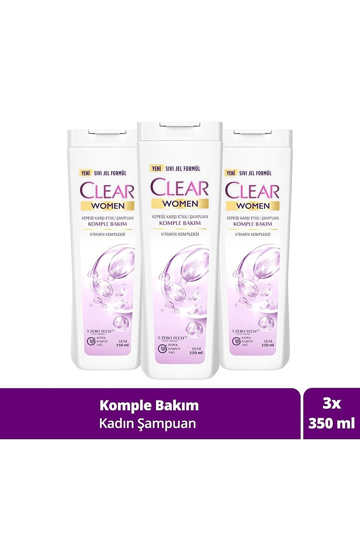 Women Kepeğe Karşı Etkili Şampuan Komple Bakım Vitamin Kompleksi 350 Ml X3 Adet