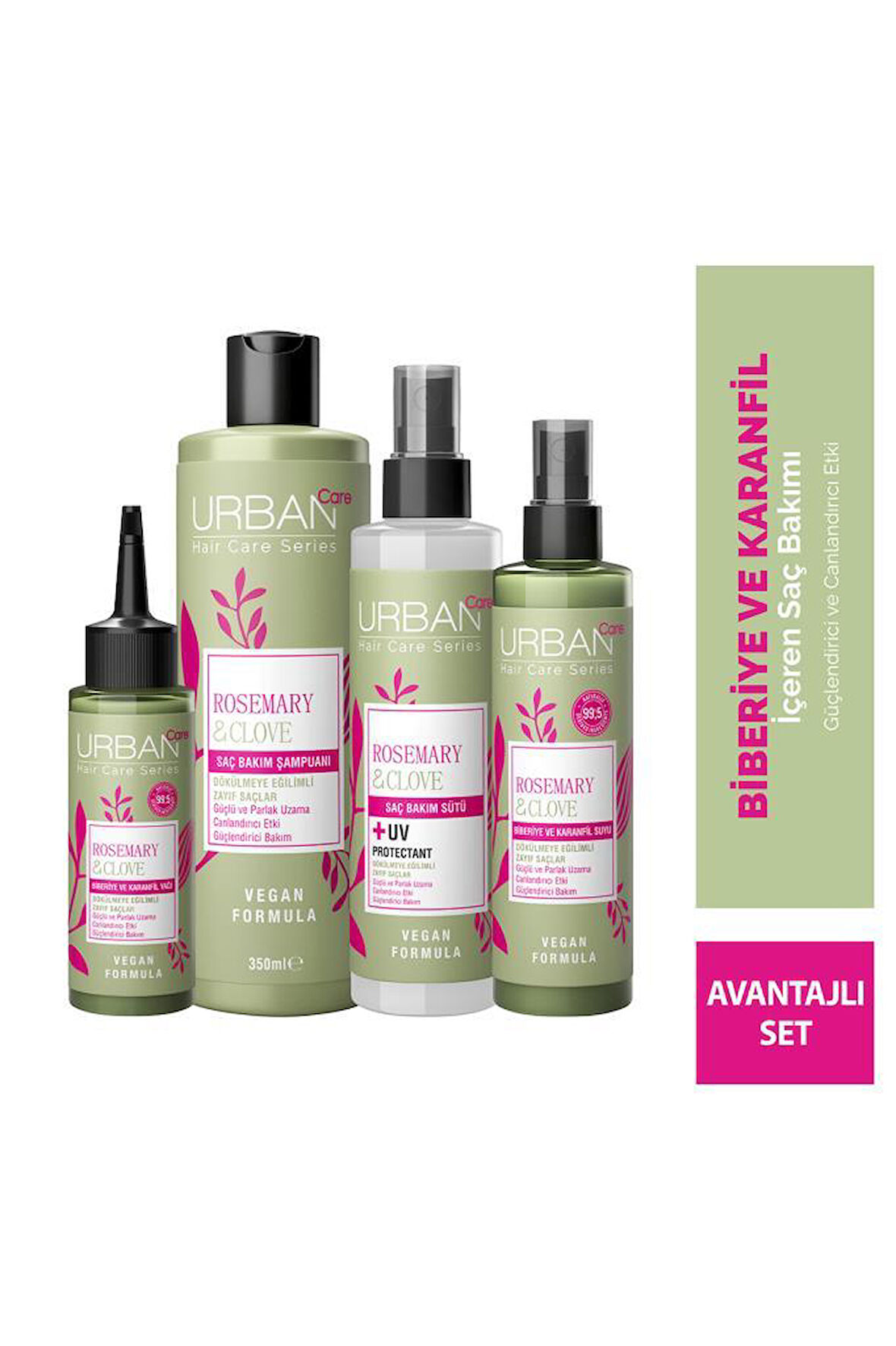 Urban Care Rosemary & Clove Biberiye ve Karanfil Saç Bakım 4lü Set