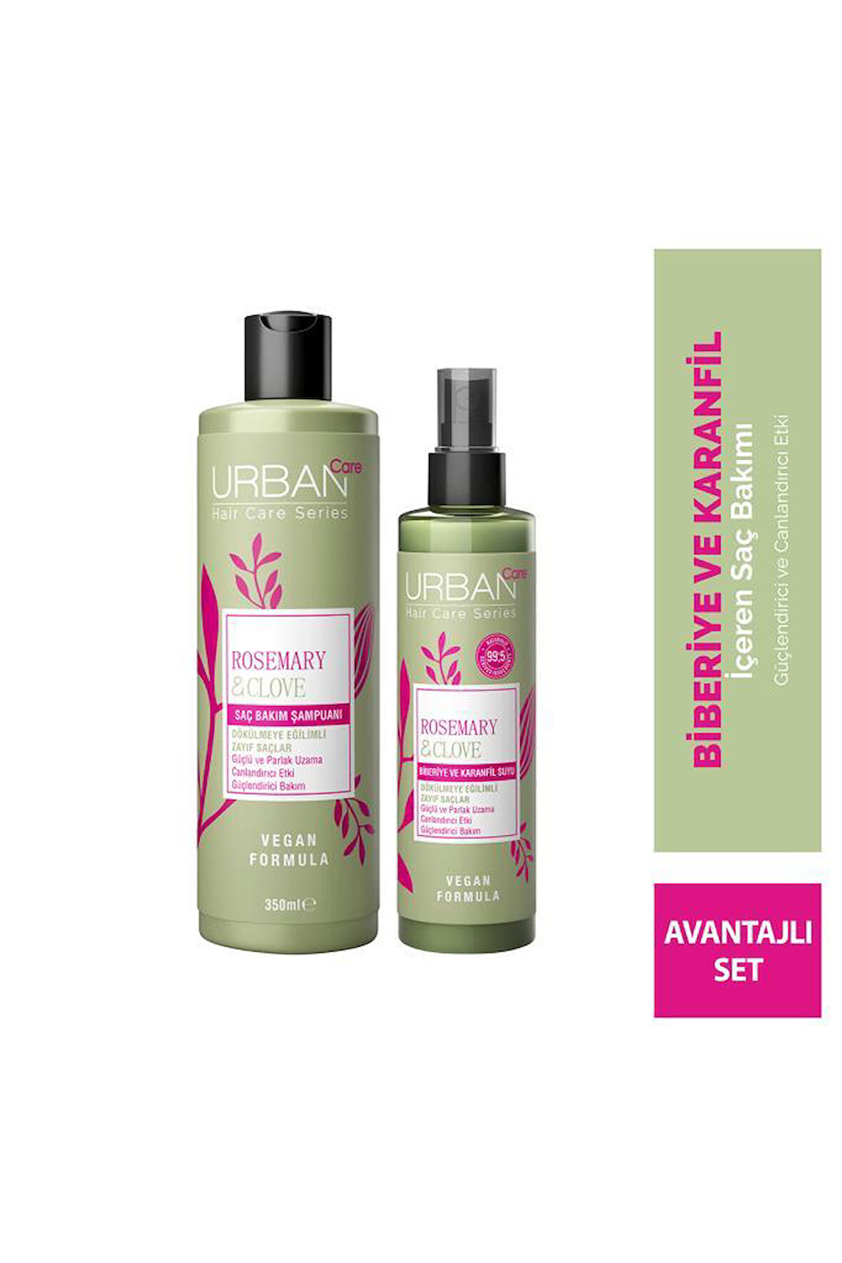 Urban Care Rosemary & Clove Biberiye ve Karanfil Suyu & Saç Bakım Şampuanı 2li Set