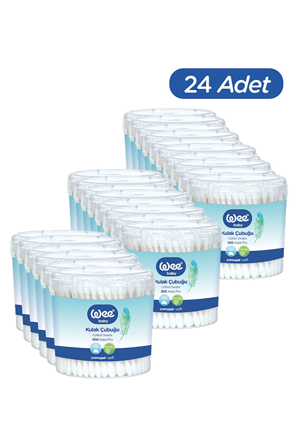 Wee Baby 200'lü Bebek Kulak Çubuğu (200x24 4800 Adet)
