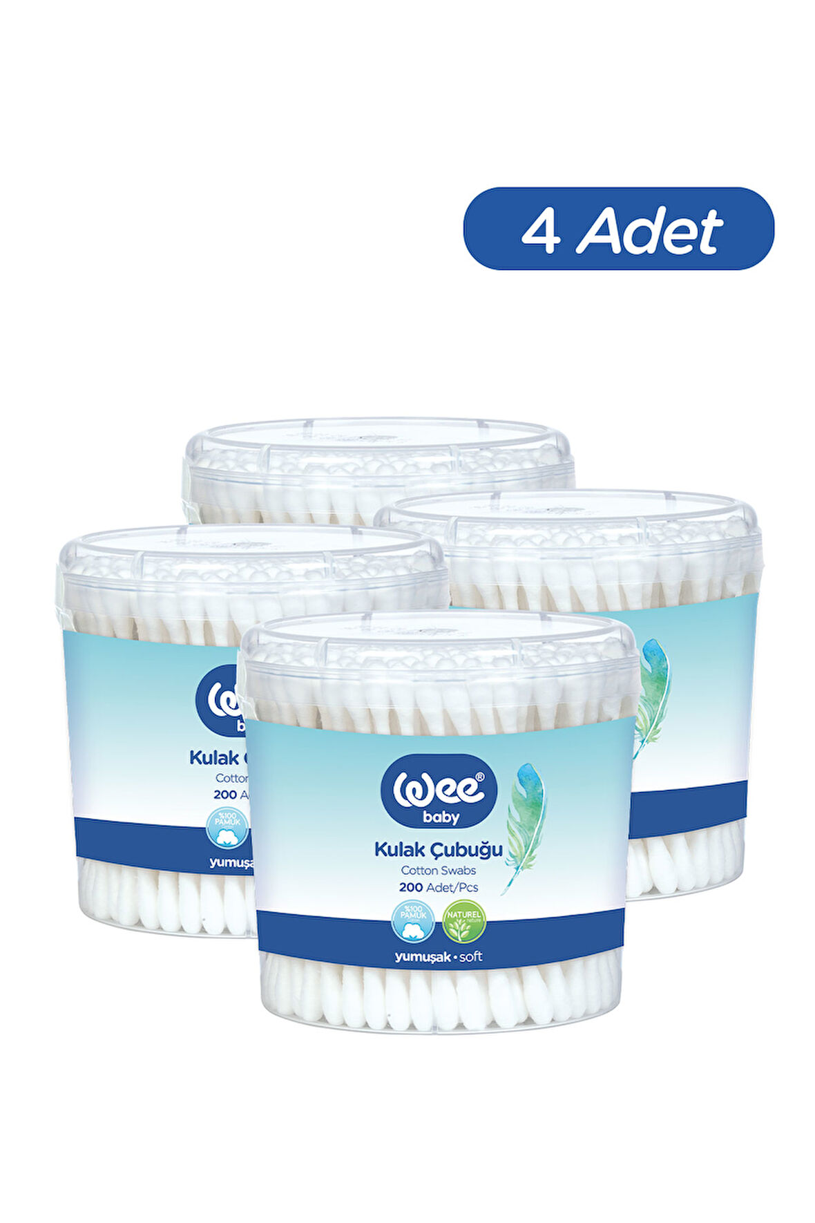 Wee Baby 200'lü Bebek Kulak Çubuğu (200x4 800 Adet)