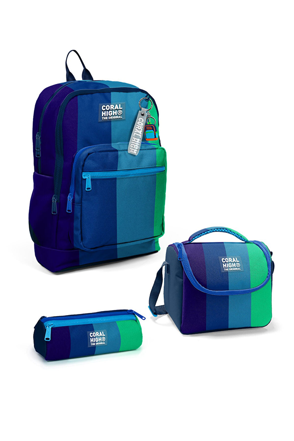 Coral High Kids Renkli Çizgili 3’lü Okul Çanta Seti SET0123781