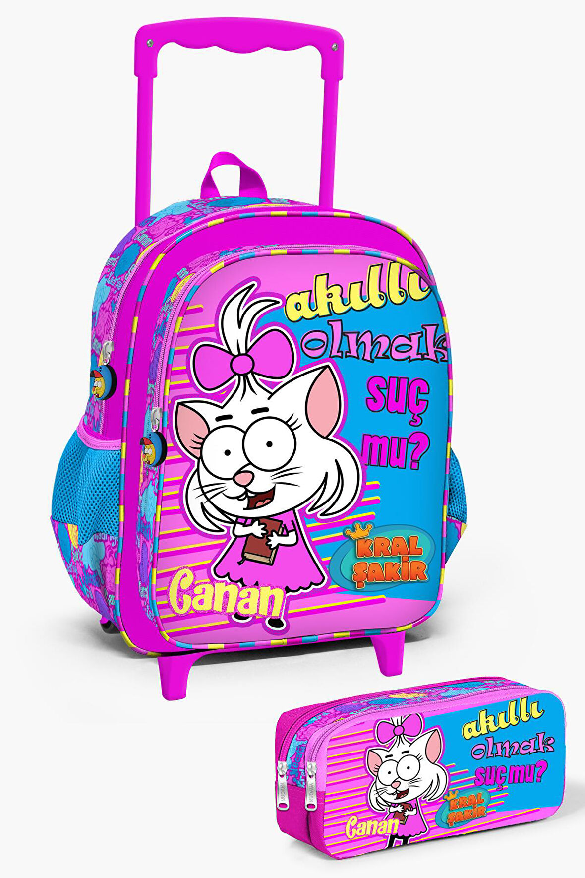 Kral Şakir Pembe Çekçekli 2'li Çanta Seti SET0233118