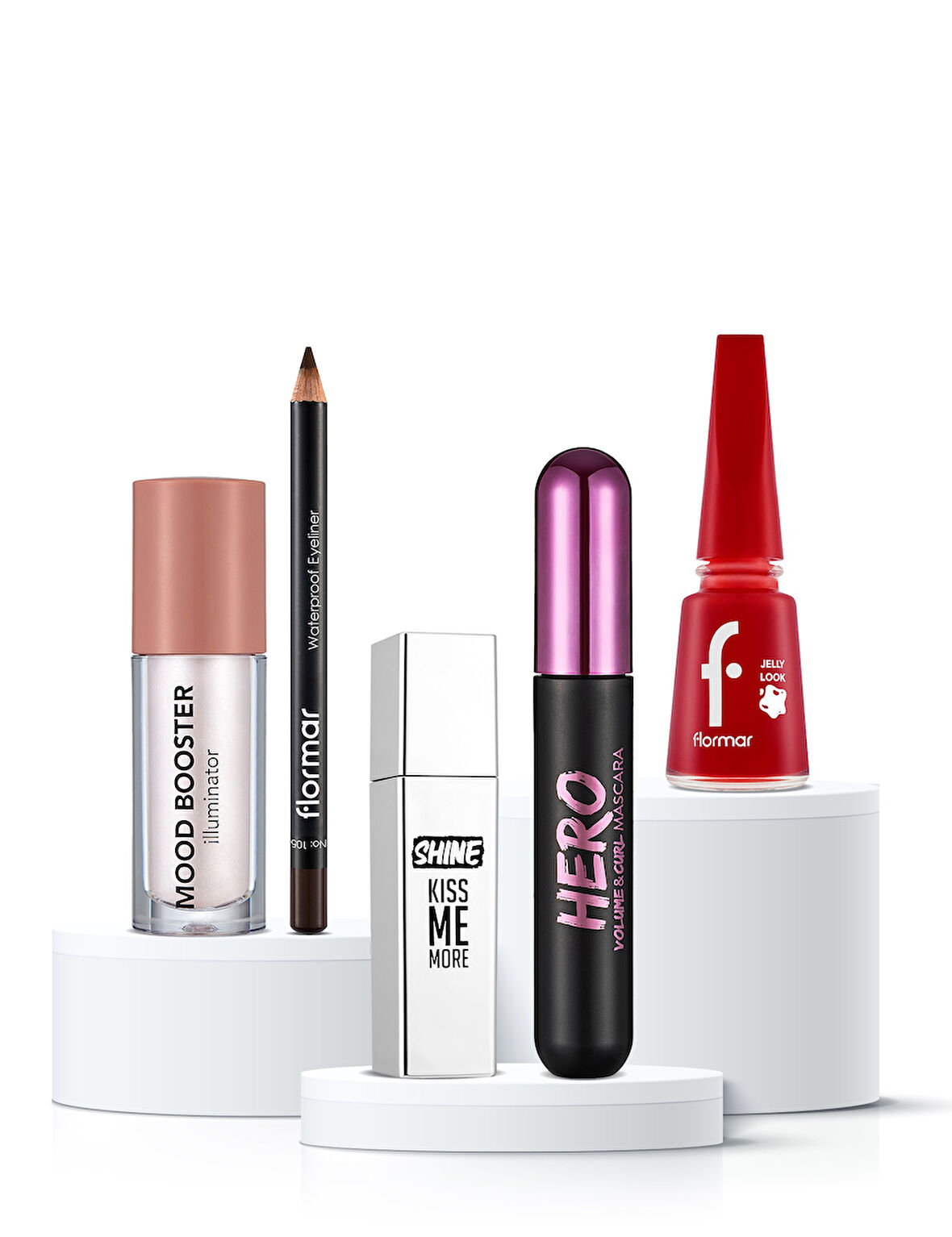 Flormar Glossy Red 5'li Makyaj Seti