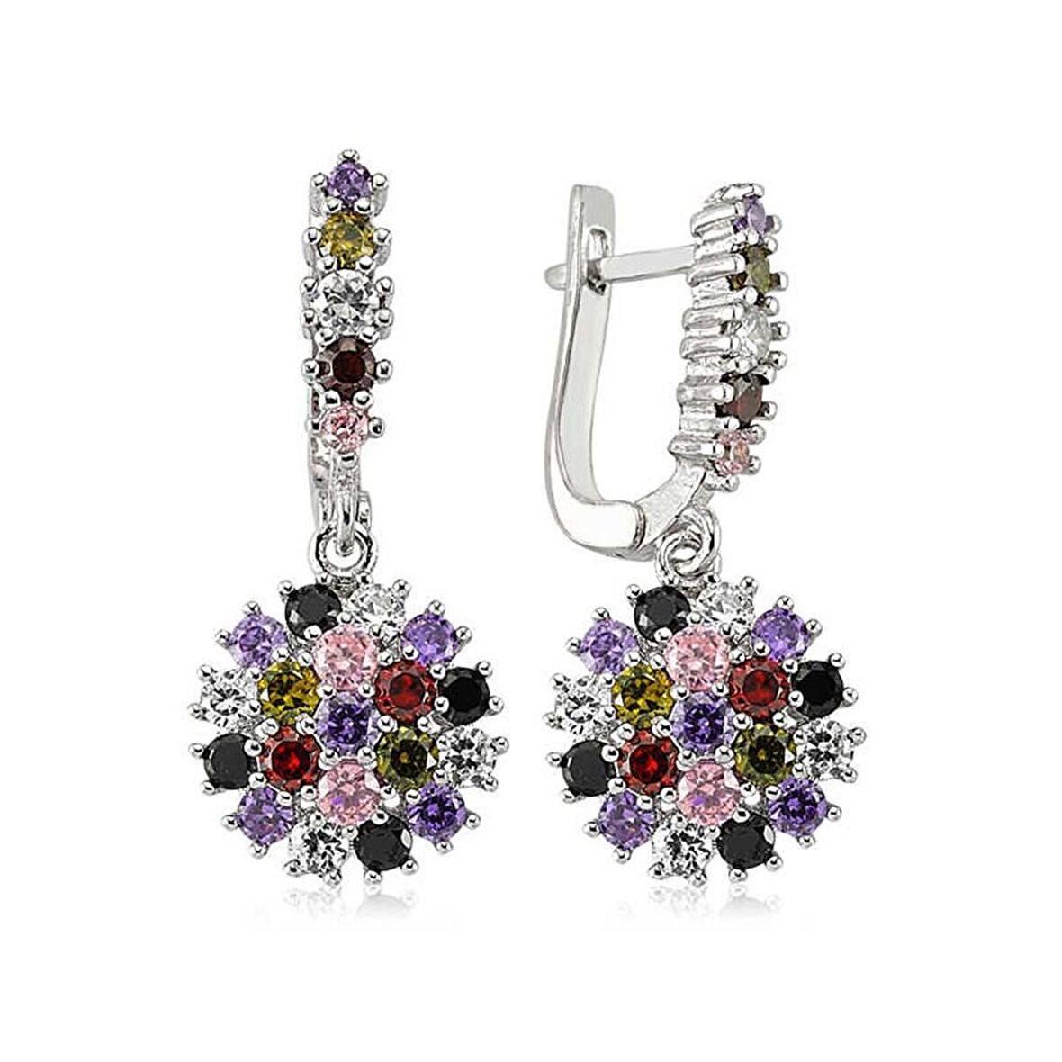 Harem Altın Gümüş Renkli Taşlı Küpe