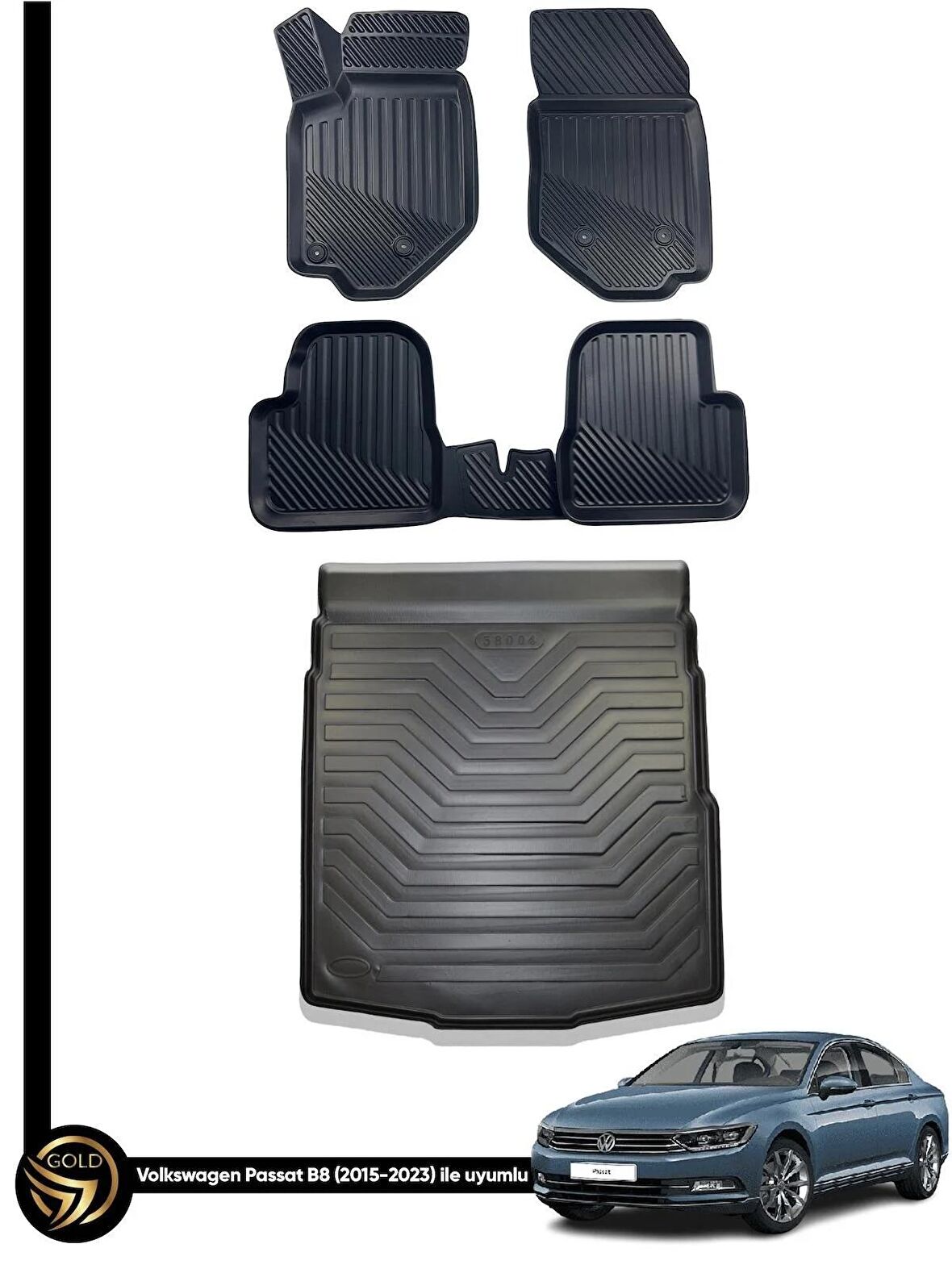 VOLKSWAGEN PASSAT B8 2015+ HAVUZLU PASPAS+BAGAJ HAVUZU İKİLİ SET 