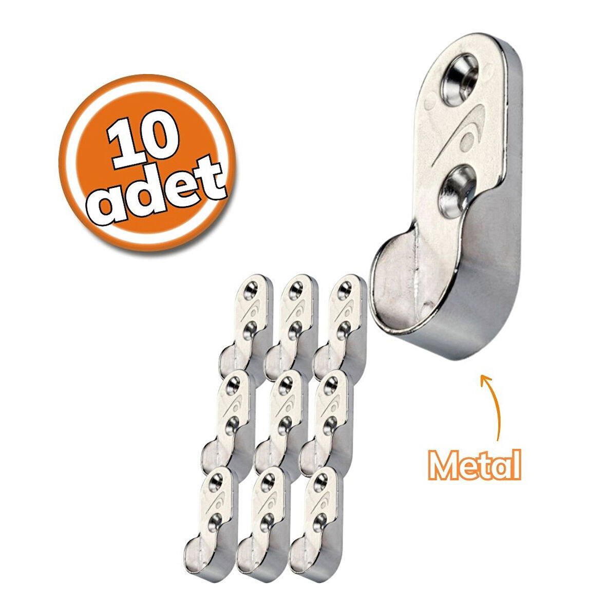 Ayder Flanş Oval Pimsiz Nikel 10'lu Set