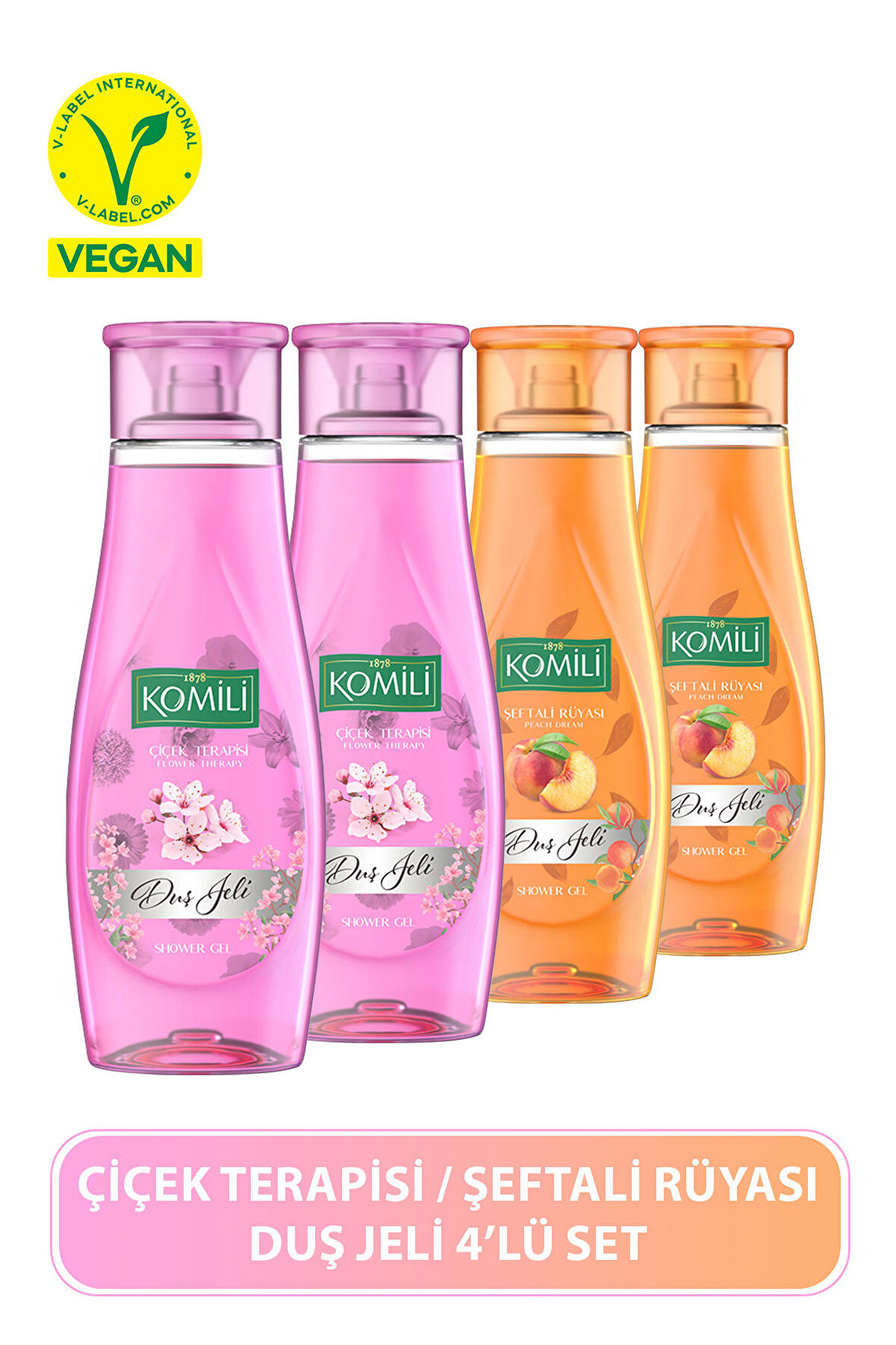 Şeftali Rüyası & Çiçek Terapisi Avantajlı Duş Jeli Set - 4 X 500 ML