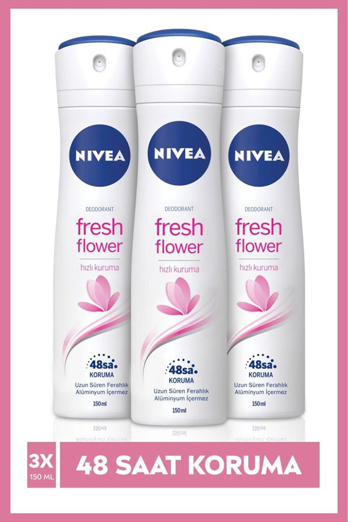 Nıvea Kadın Sprey Deodorant Fresh Flower 150 ml 3'lü