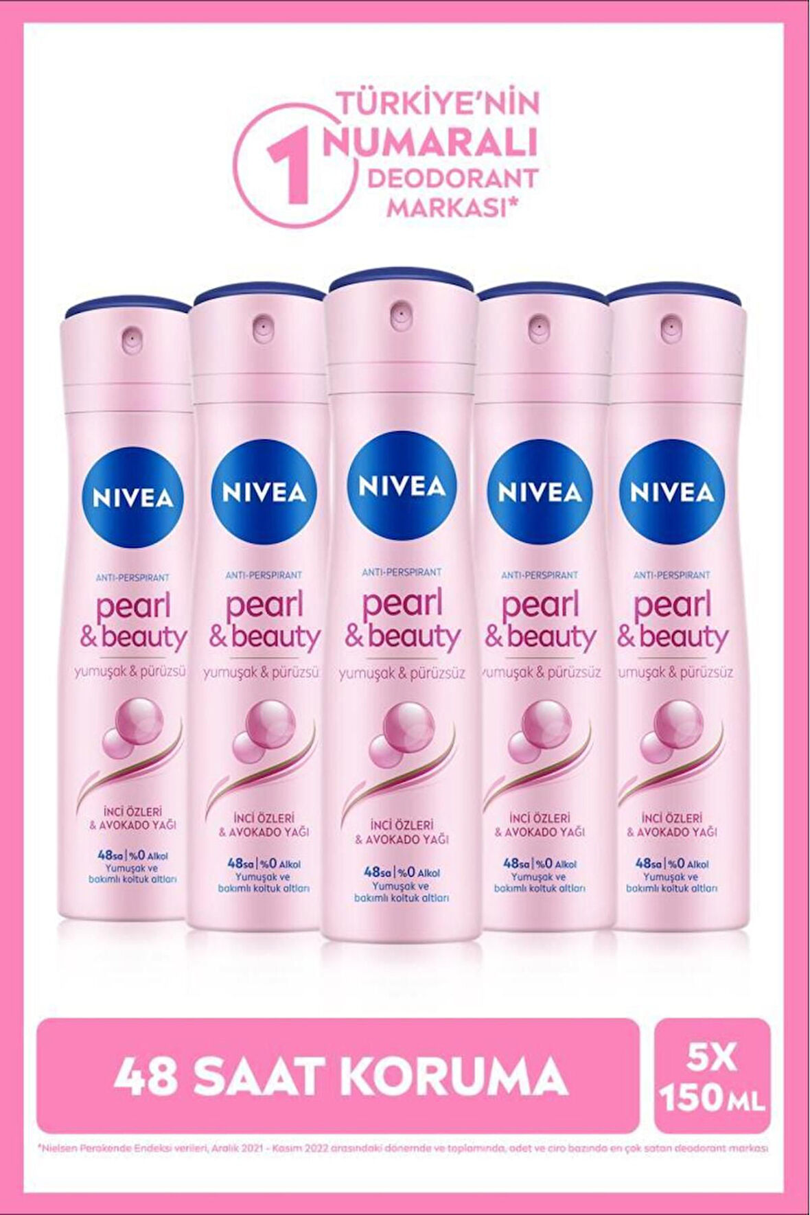 Nivea Deodorant 150 Ml Kadın Pearl&Beauty 5 ADET