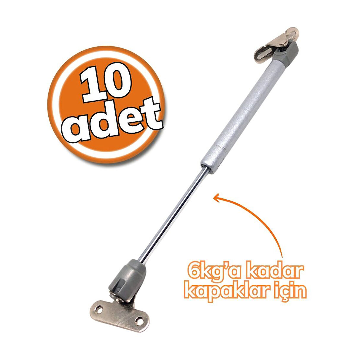 Samet Gazlı Piston 60 Newton Gri 10'lu Set